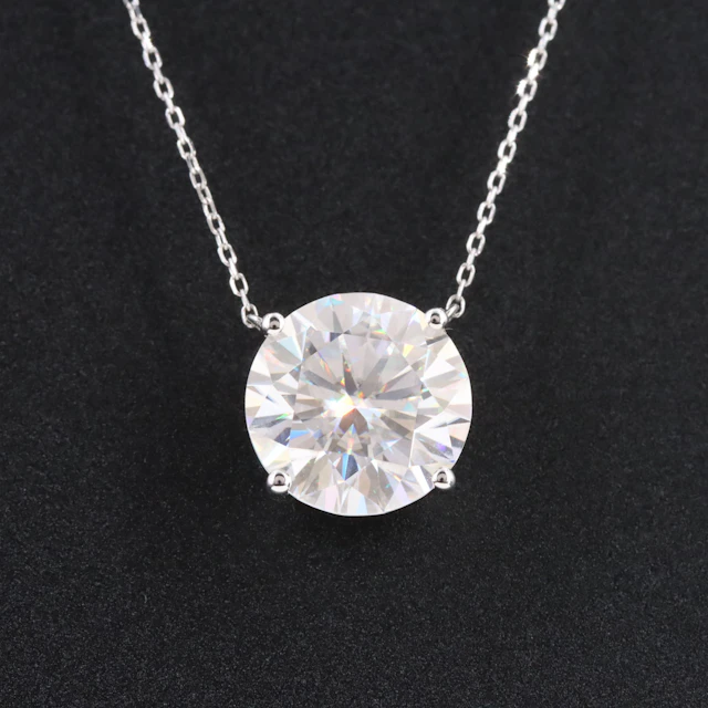 14K Moissanite Solitaire Necklace