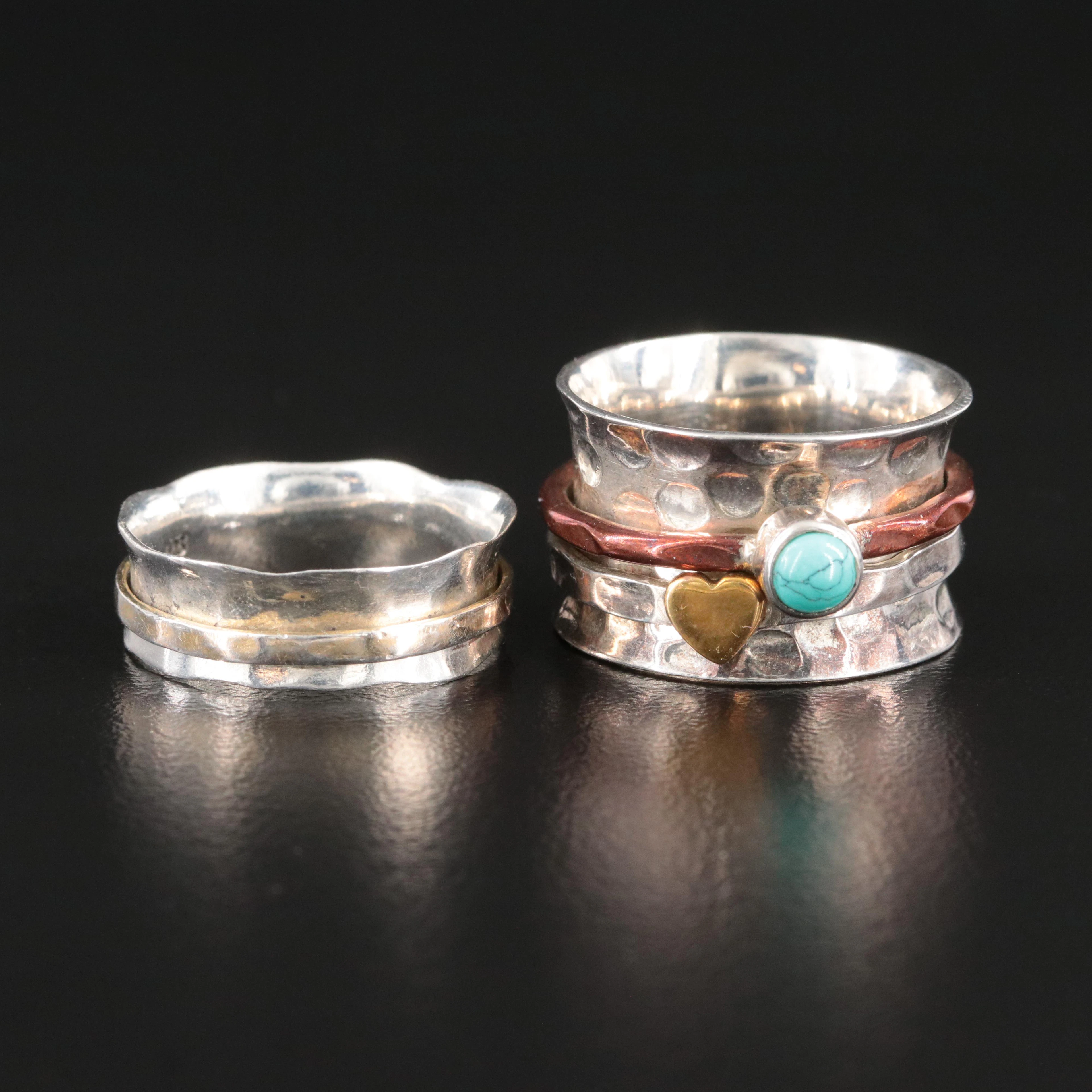 Sterling Spinner Rings with Howlite