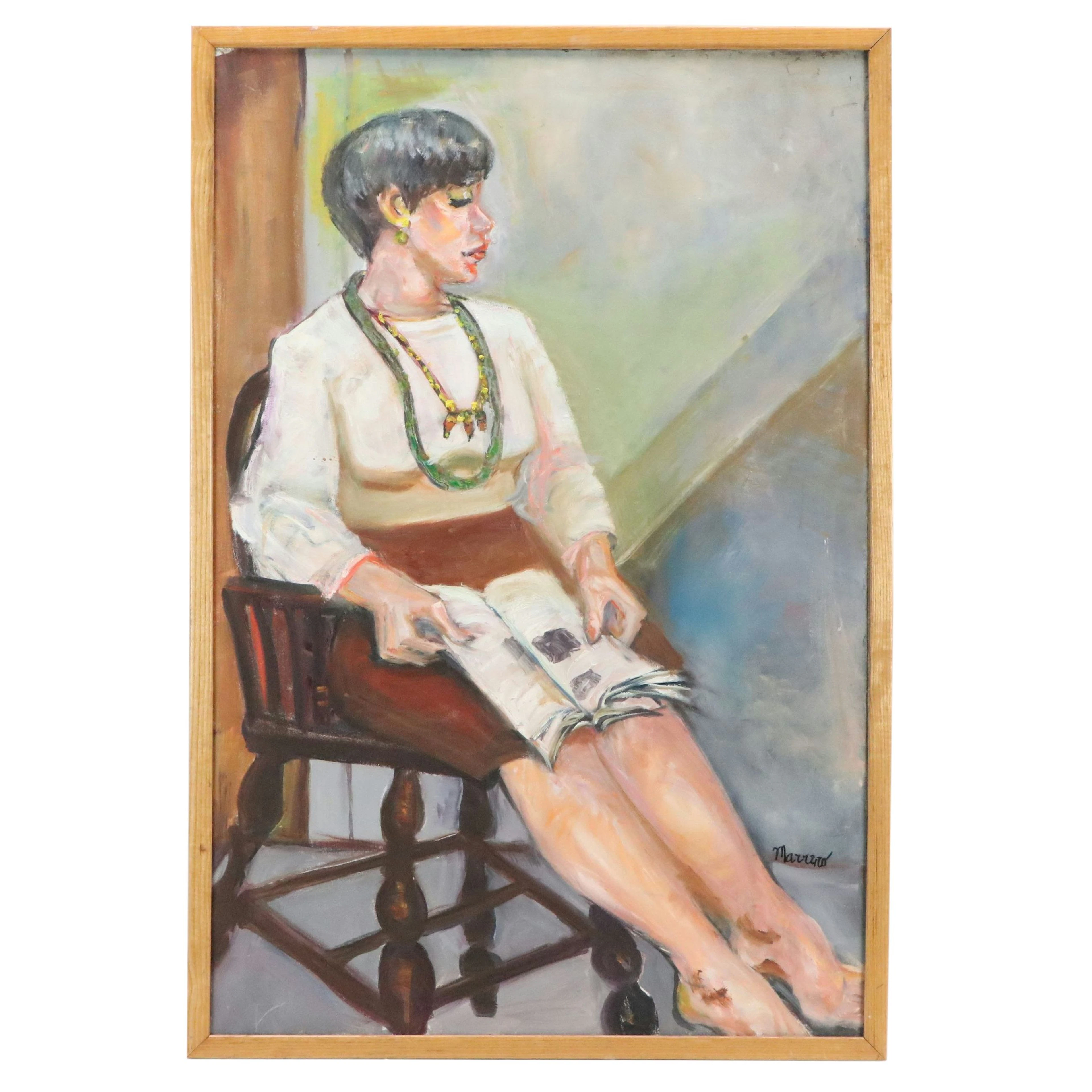Edith Susarret Marrero Portrait Oil Painting "Claudia Relaxing her toes!"