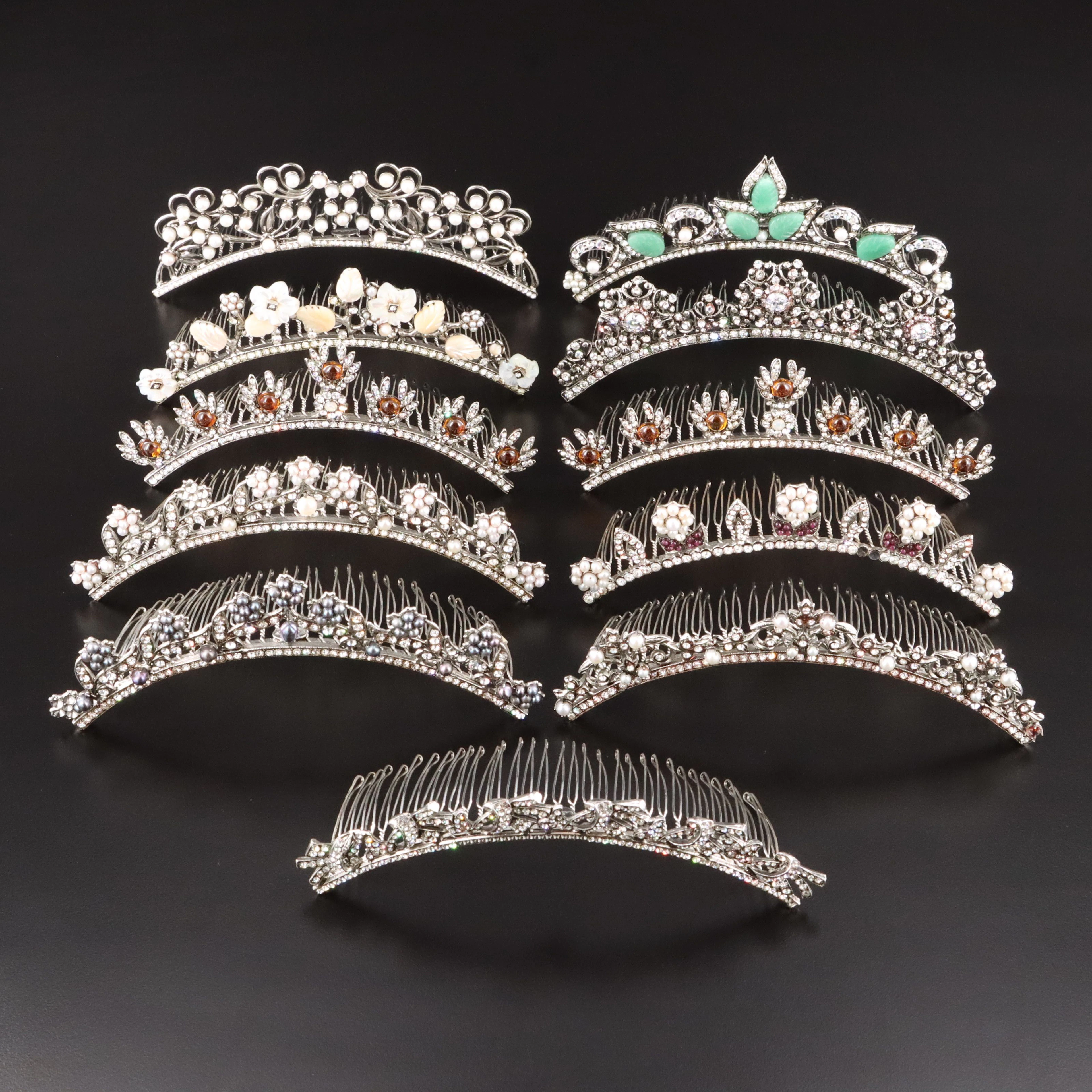 Tiara Rhinestone Collection Featuring Mother-of-Pearl, Aventurine and Pearl