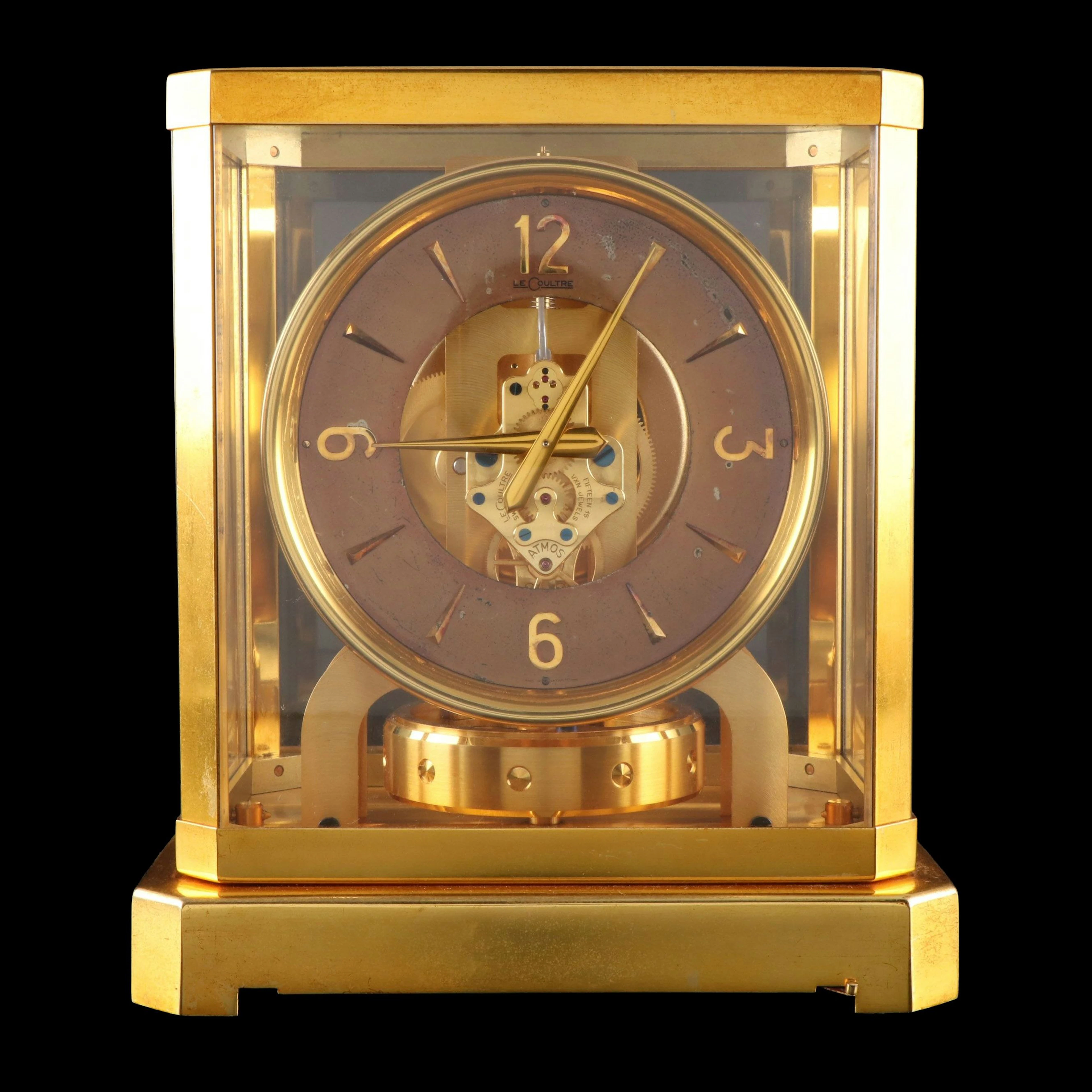 LeCoultre "Atmos" Gilt Brass Skeleton Clock