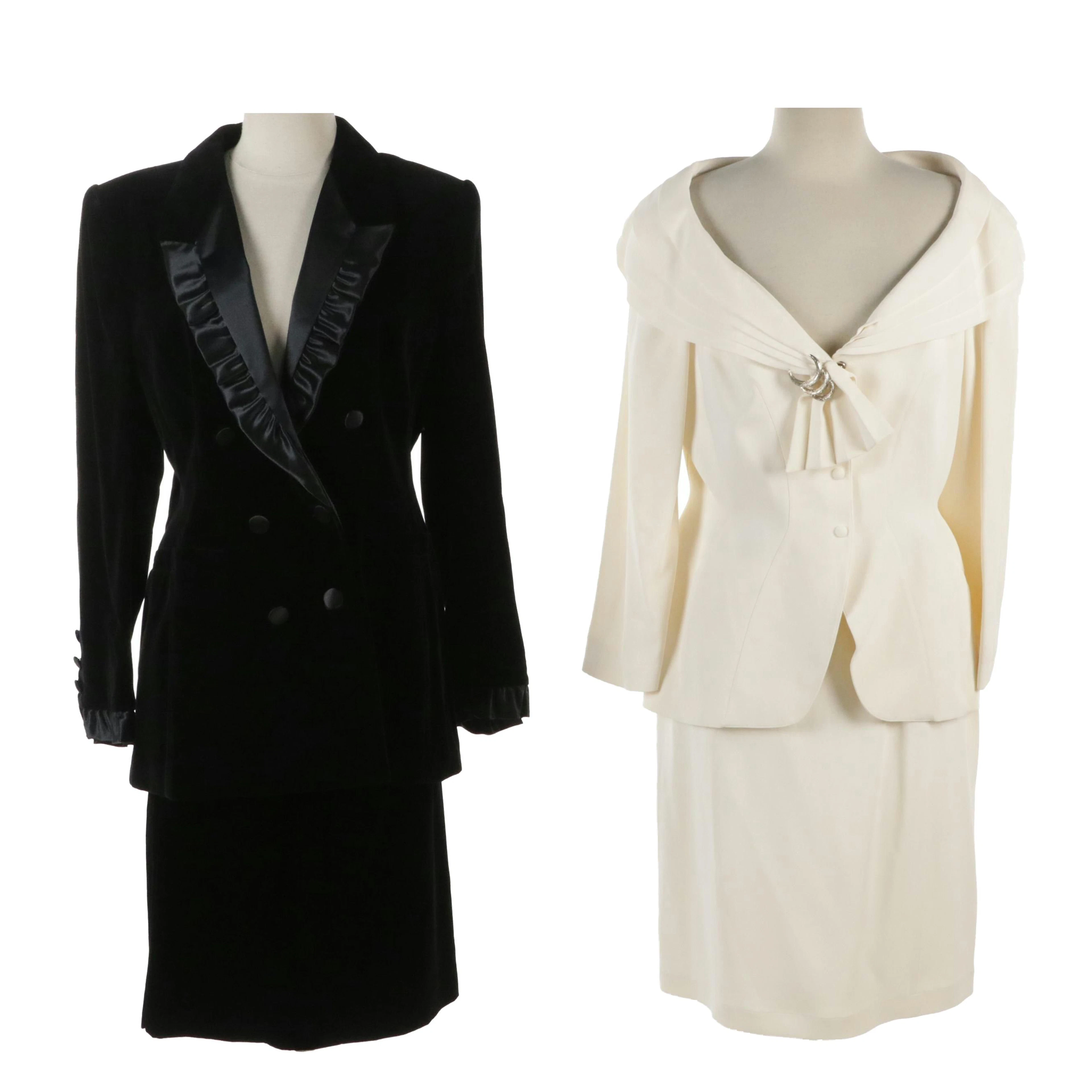 Escada Velvet and Ruffled Satin Jacket, Armani Skirt & Thierry Mugler