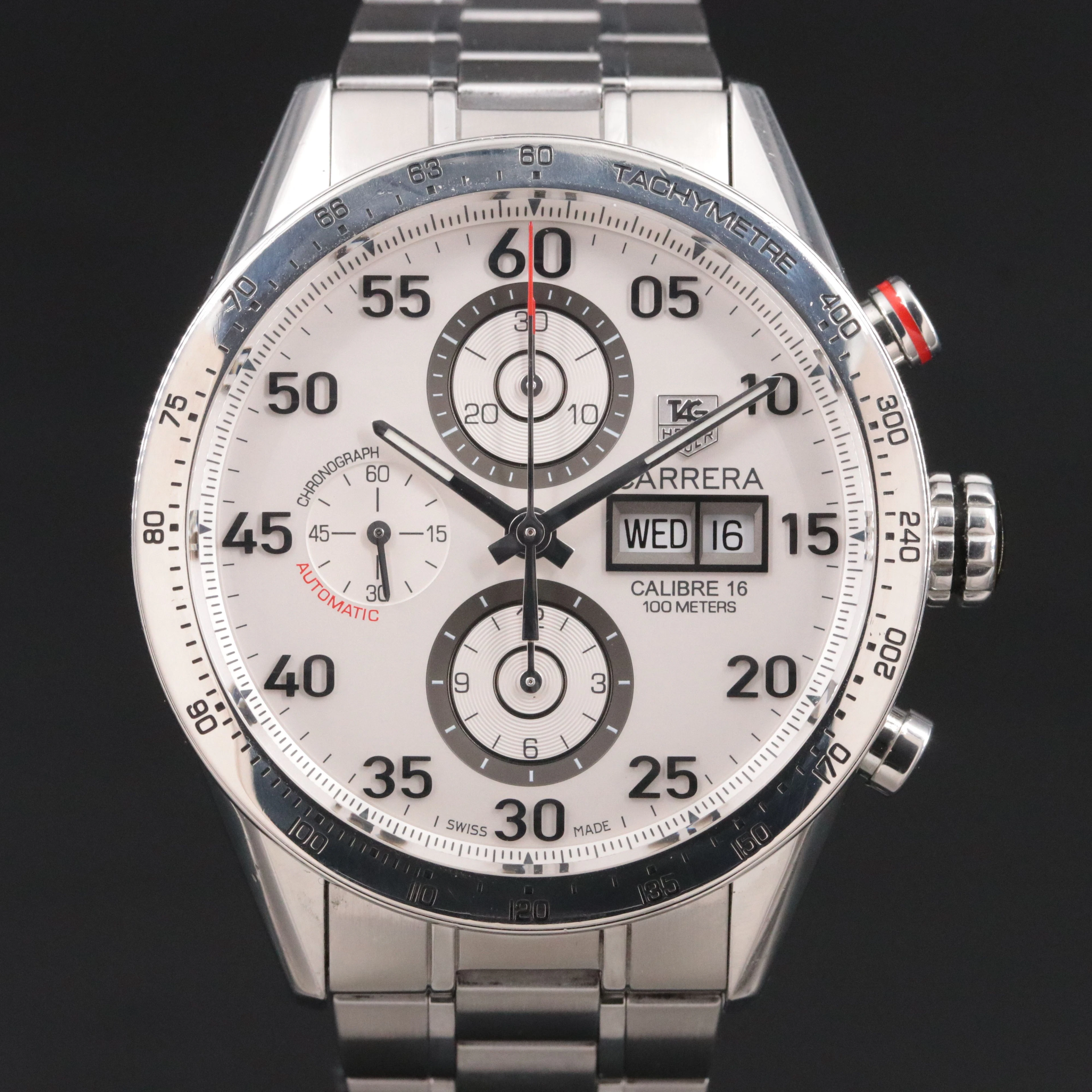 TAG Heuer Carrera Calibre 16 Day Date White Automatic Watch