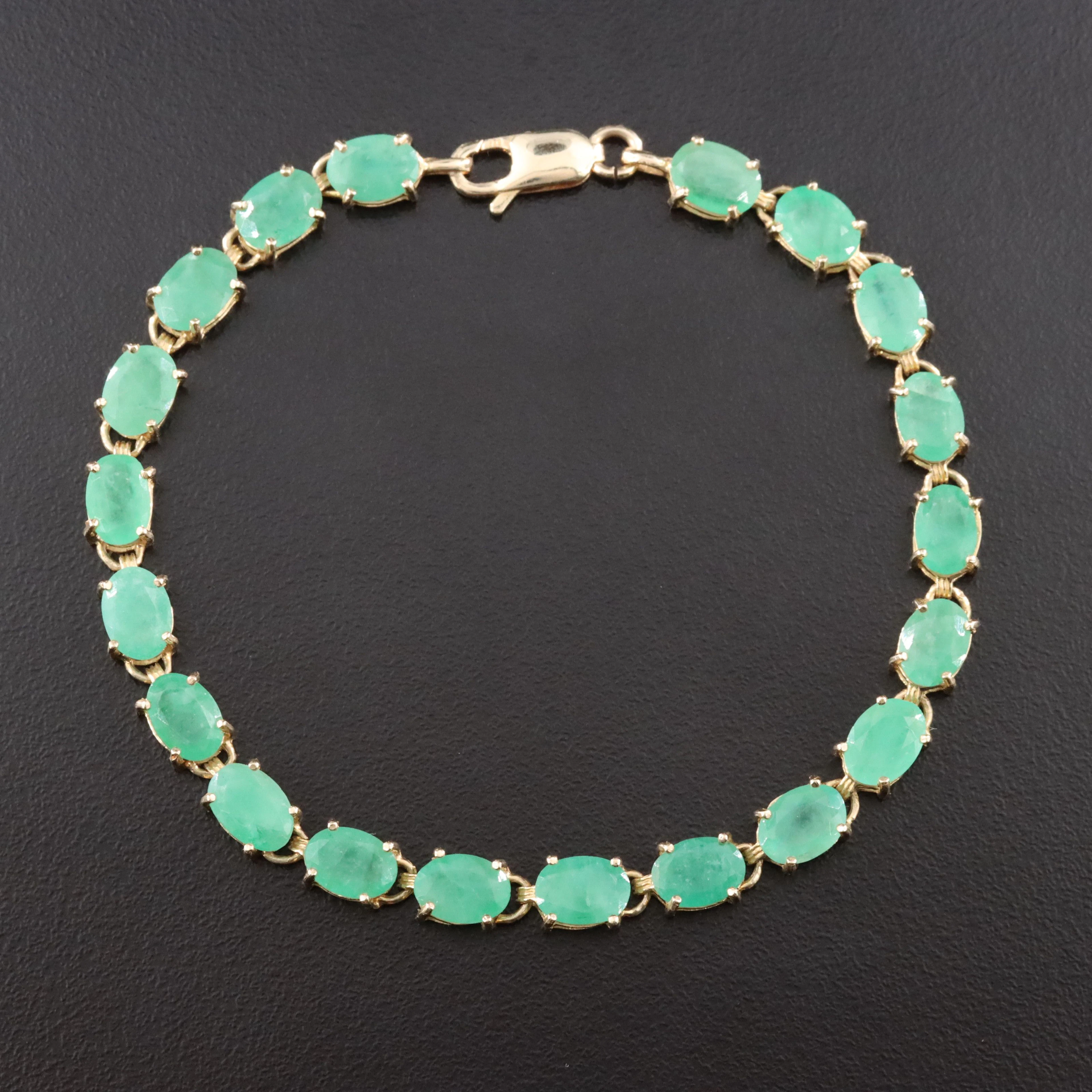 14K Emerald Line Bracelet