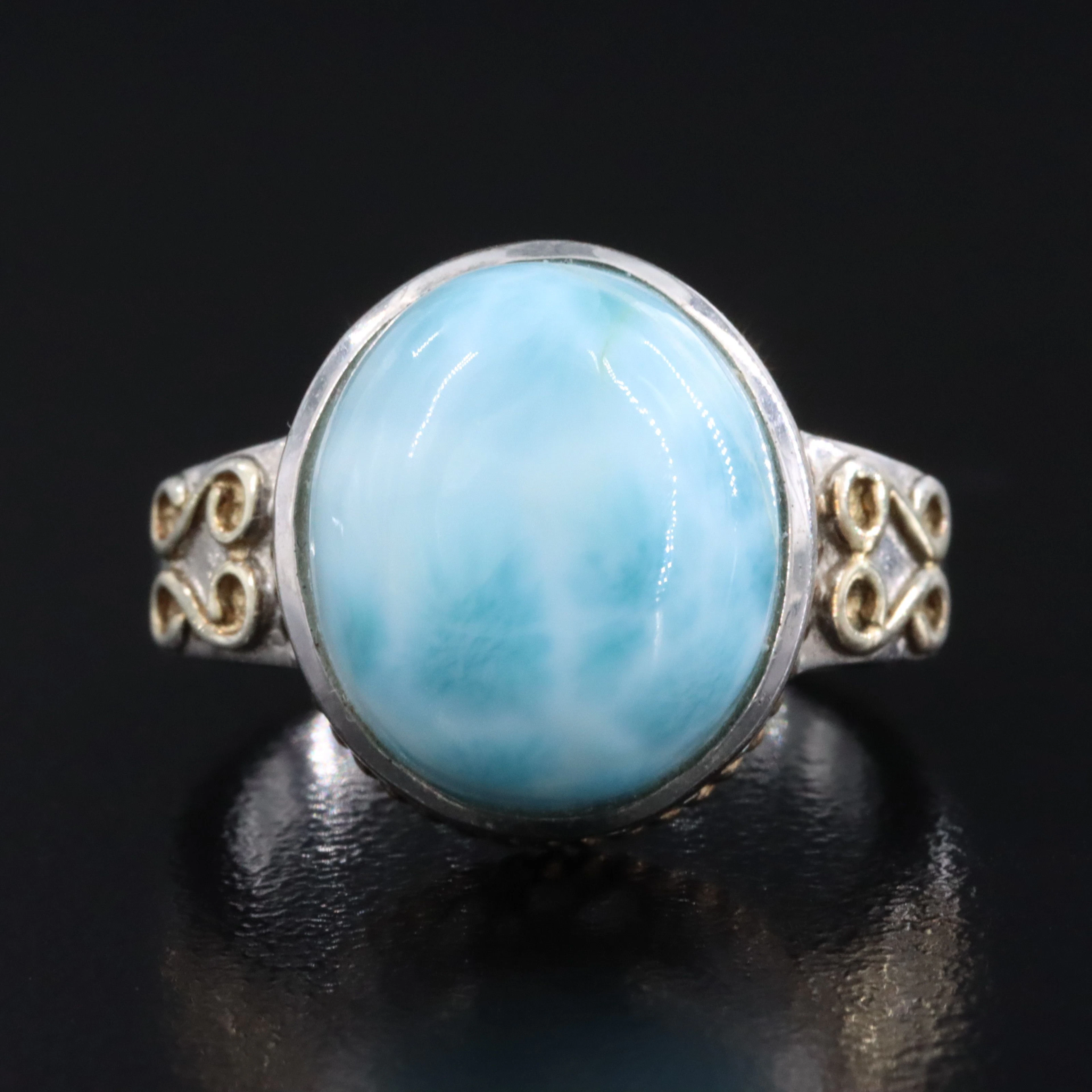 Sterling Larimar Ring
