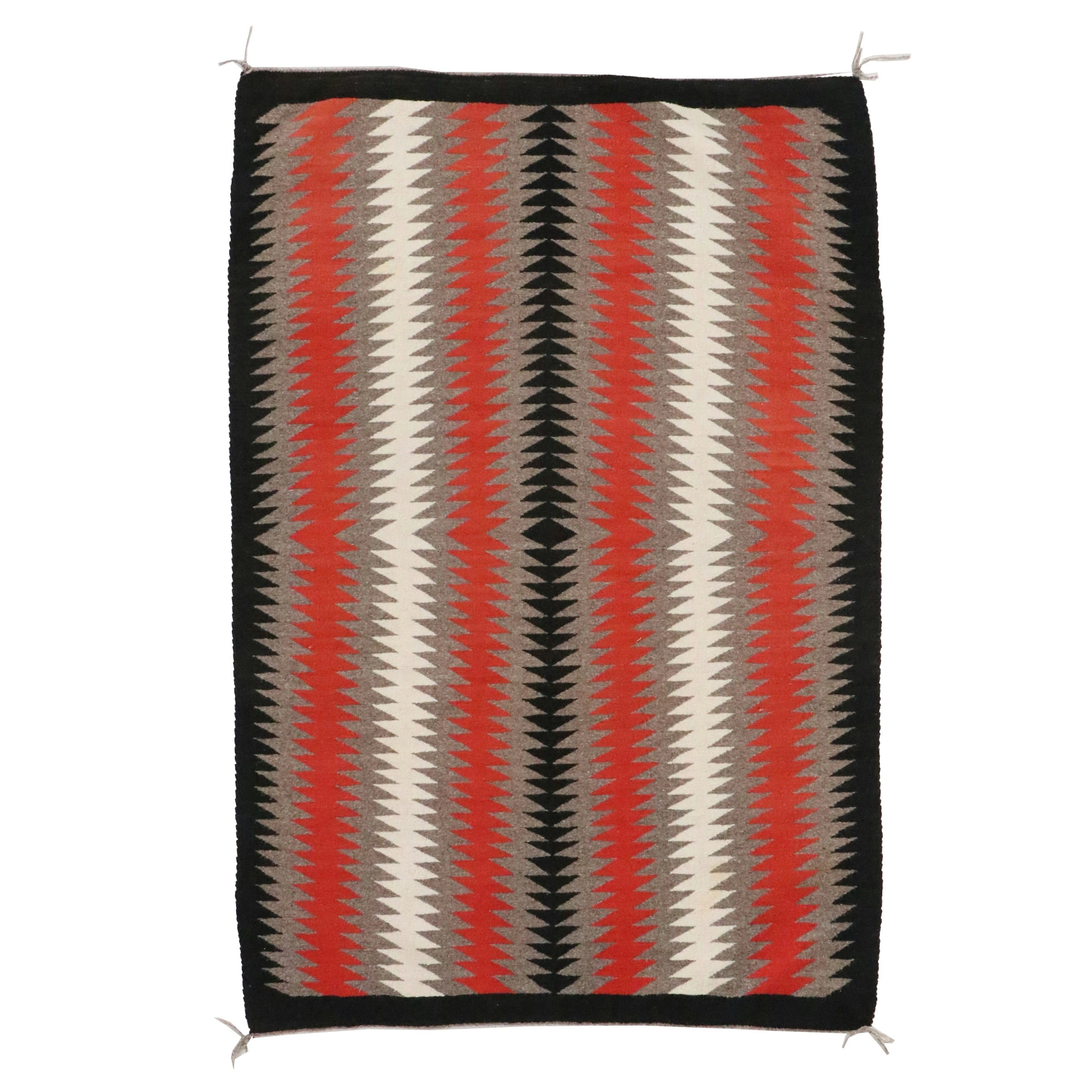 3'9 x 5'4 Handwoven Navajo Eye Dazzler Pattern Area Rug