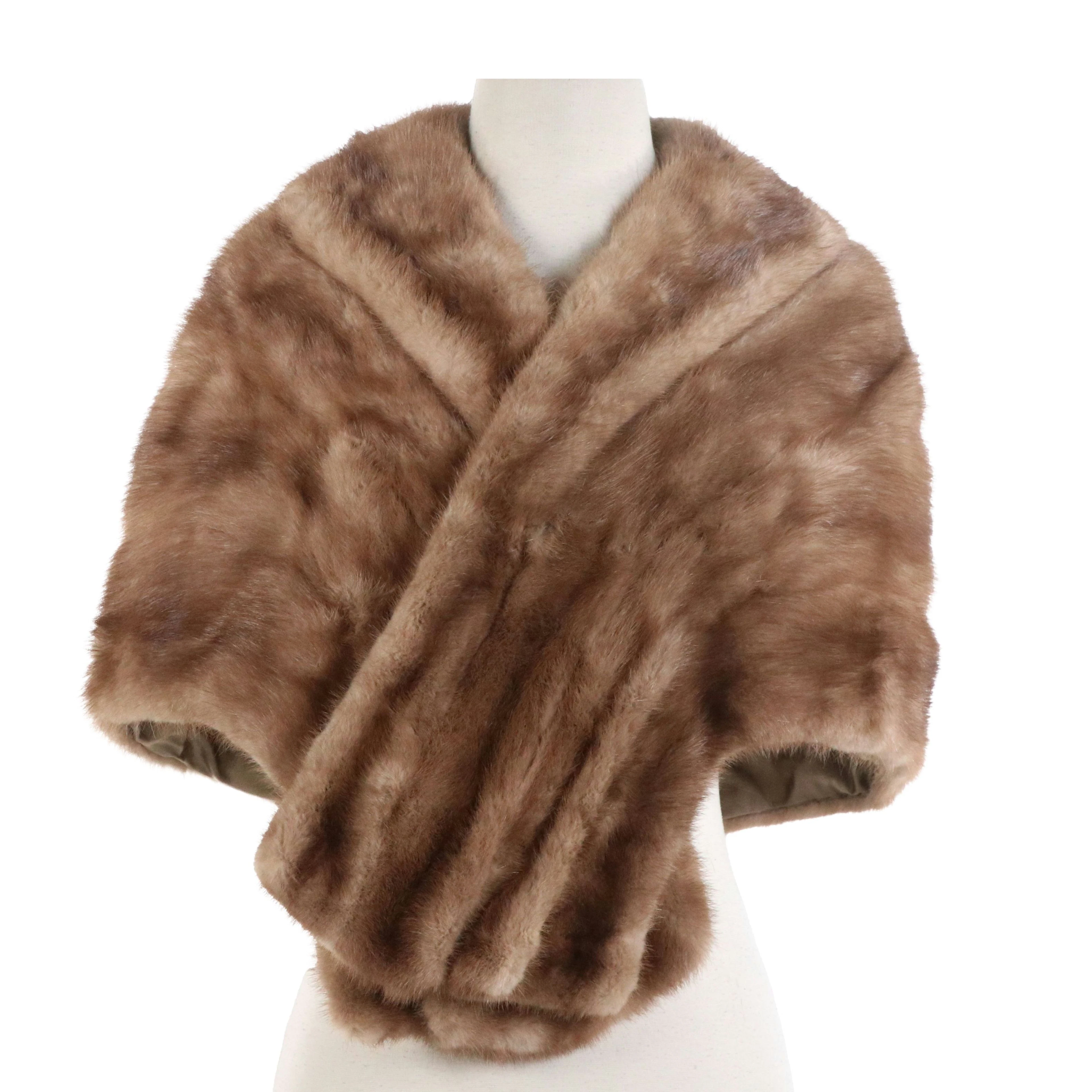 Vintage Pastel Mink Fur Stole from Tailored Woman