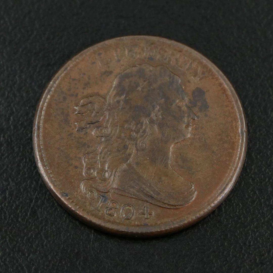 1804 Spiked Chin Draped Bust Half Cent