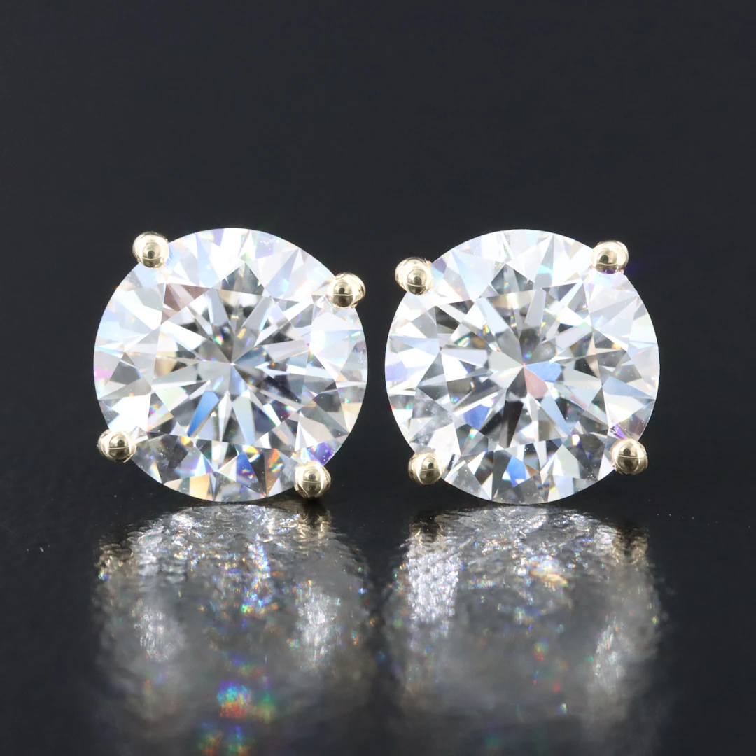 14K 6.16 CTW Lab Grown Diamond Stud Earrings with IGI Reports