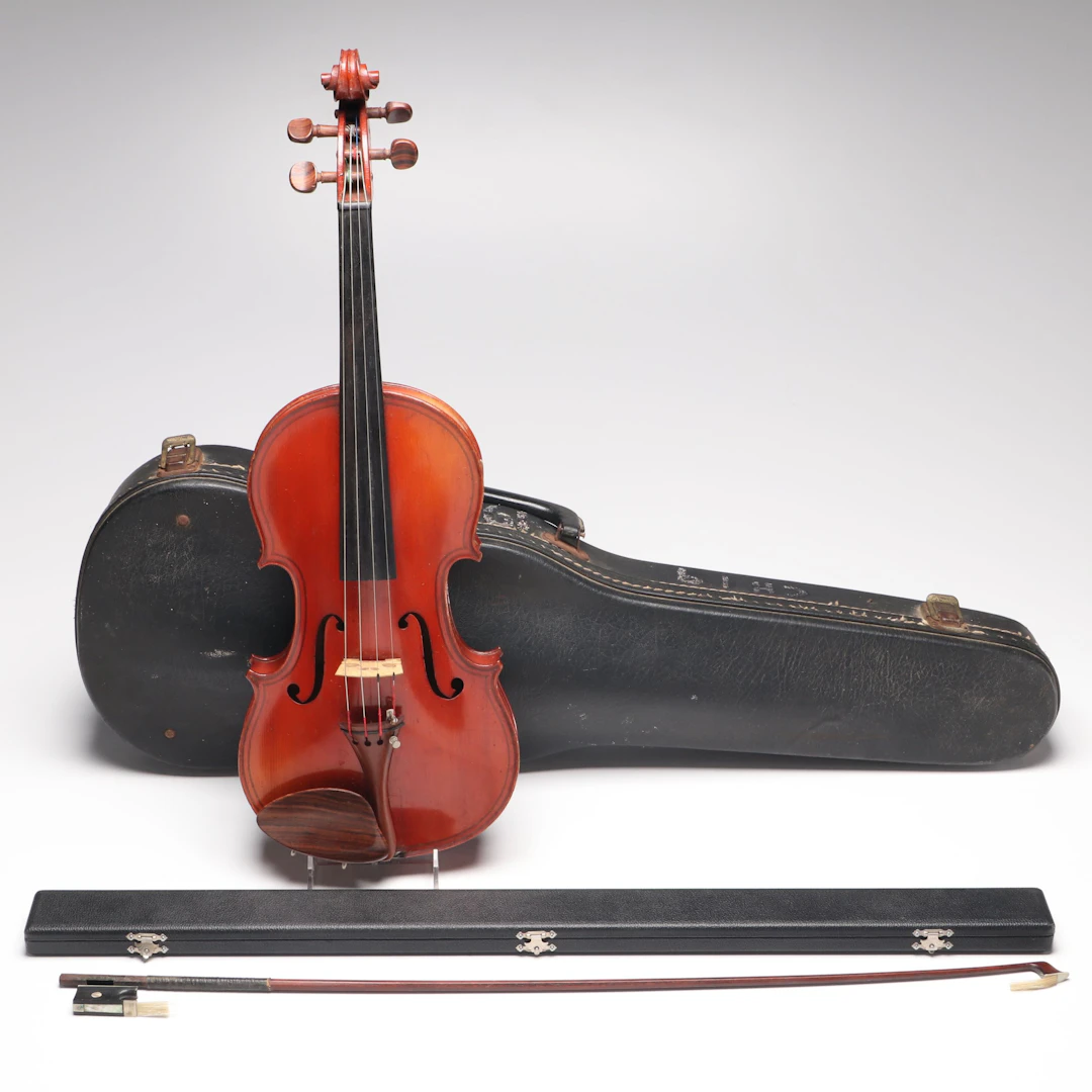 Vintage Stradivarius Copy 4/4 Violin with Bow and Cases