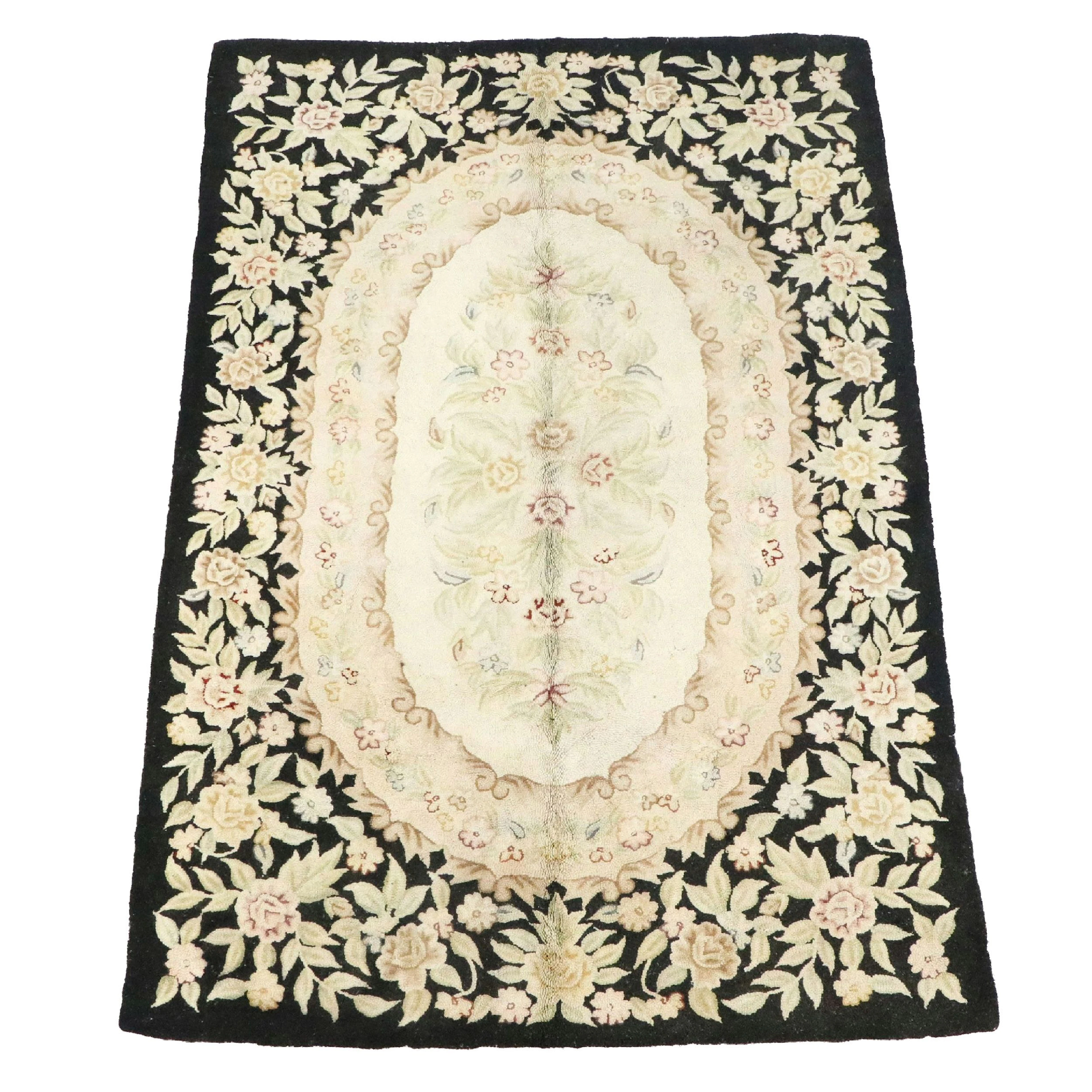 5'8 x 8'8 Handmade Sino-French Aubusson Hooked Area Rug