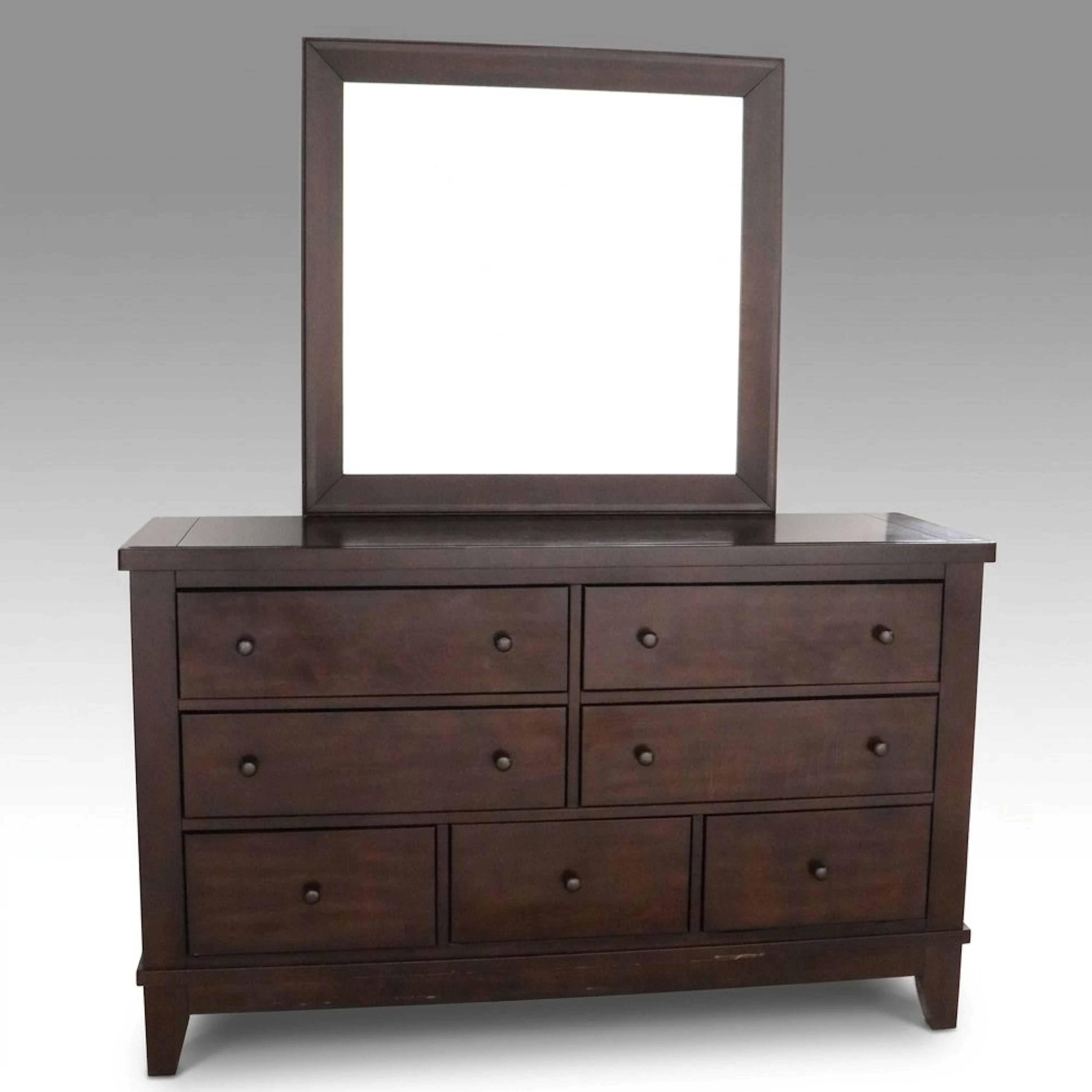 Ashley Furniture Contemporary Wooden Dresser with Mirror