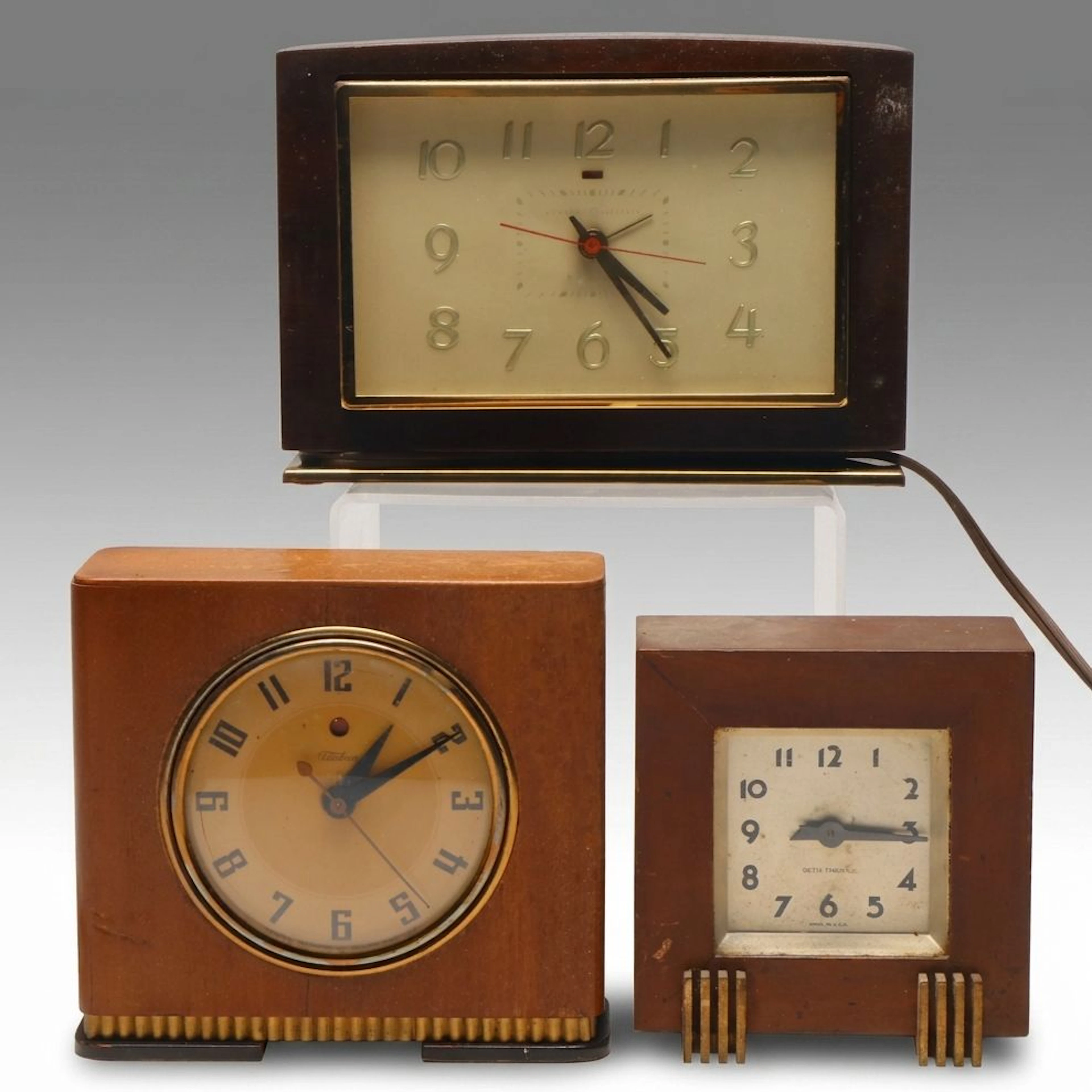 Seth Thomas "Dickson" with More Art Deco Mantel Clocks, Early to Mid-20th C.