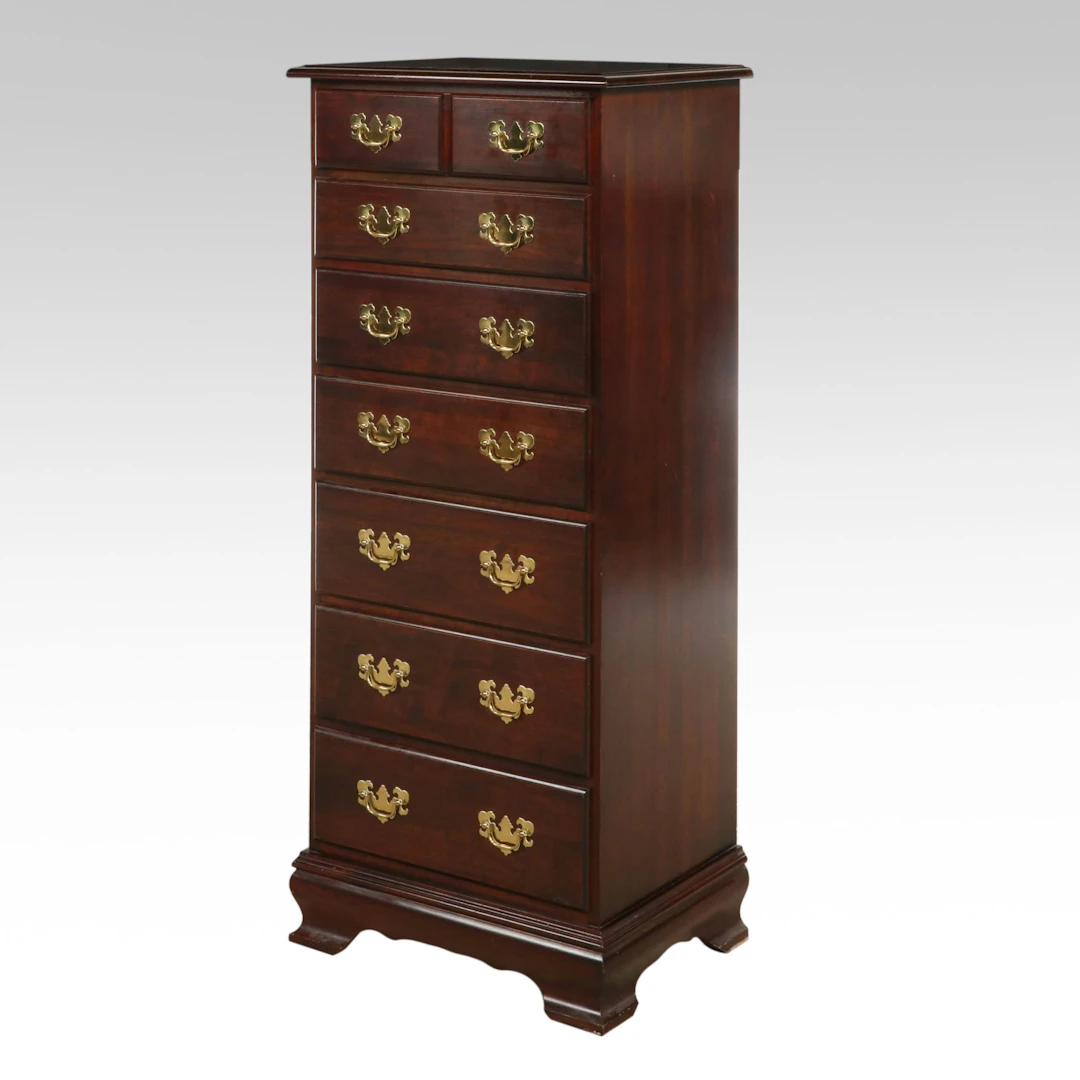 Georgian Style Cherry Finish Chest of Drawers, Mid to Late 20th Century