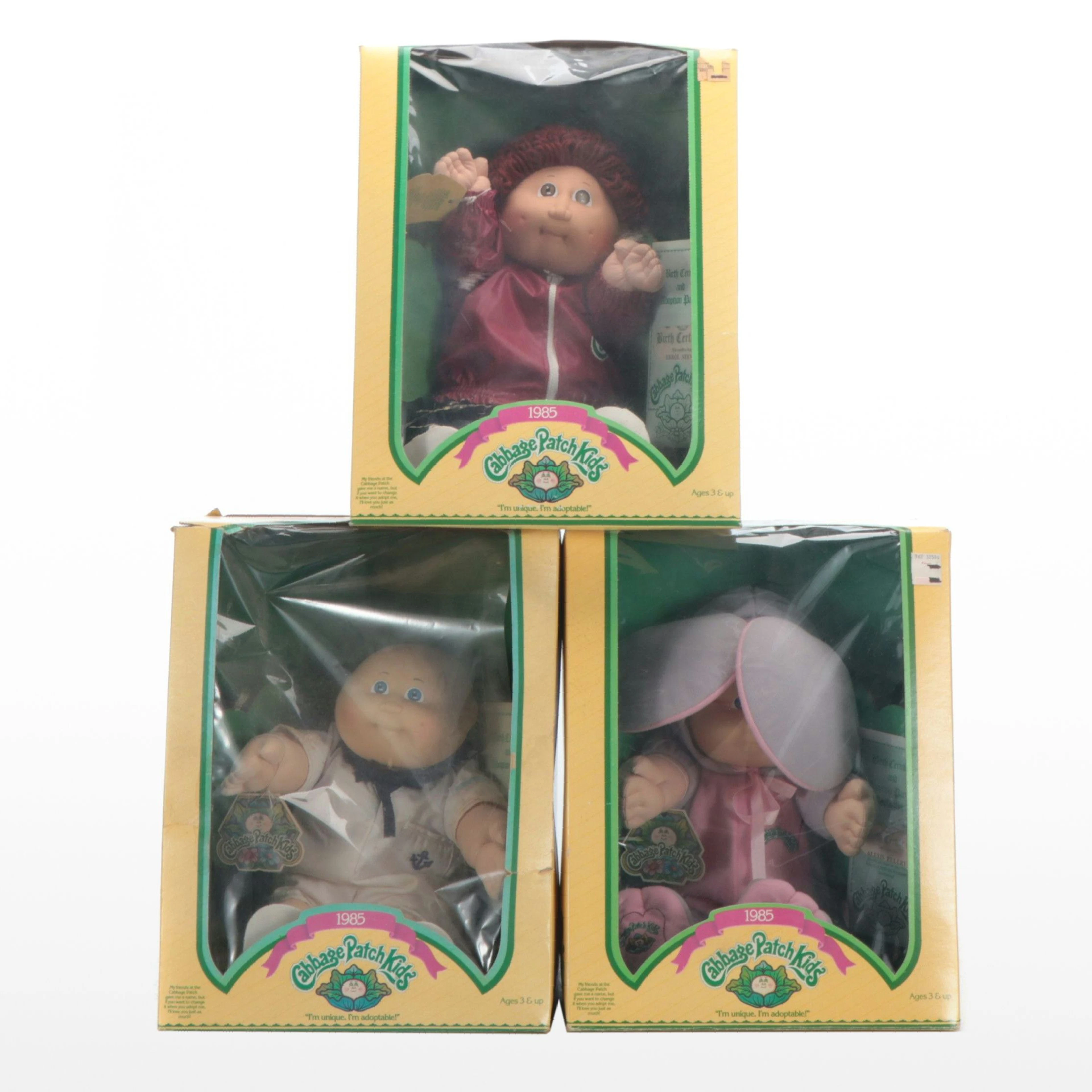 1985 Cabbage Patch Dolls with Original Packaging