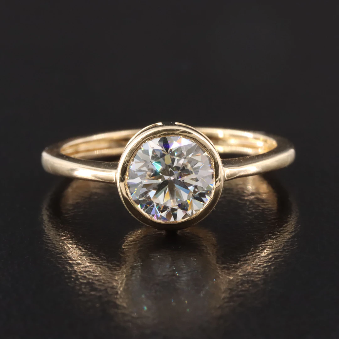 14K 1.25 CT Lab Grown Diamond Solitaire Ring with IGI Report