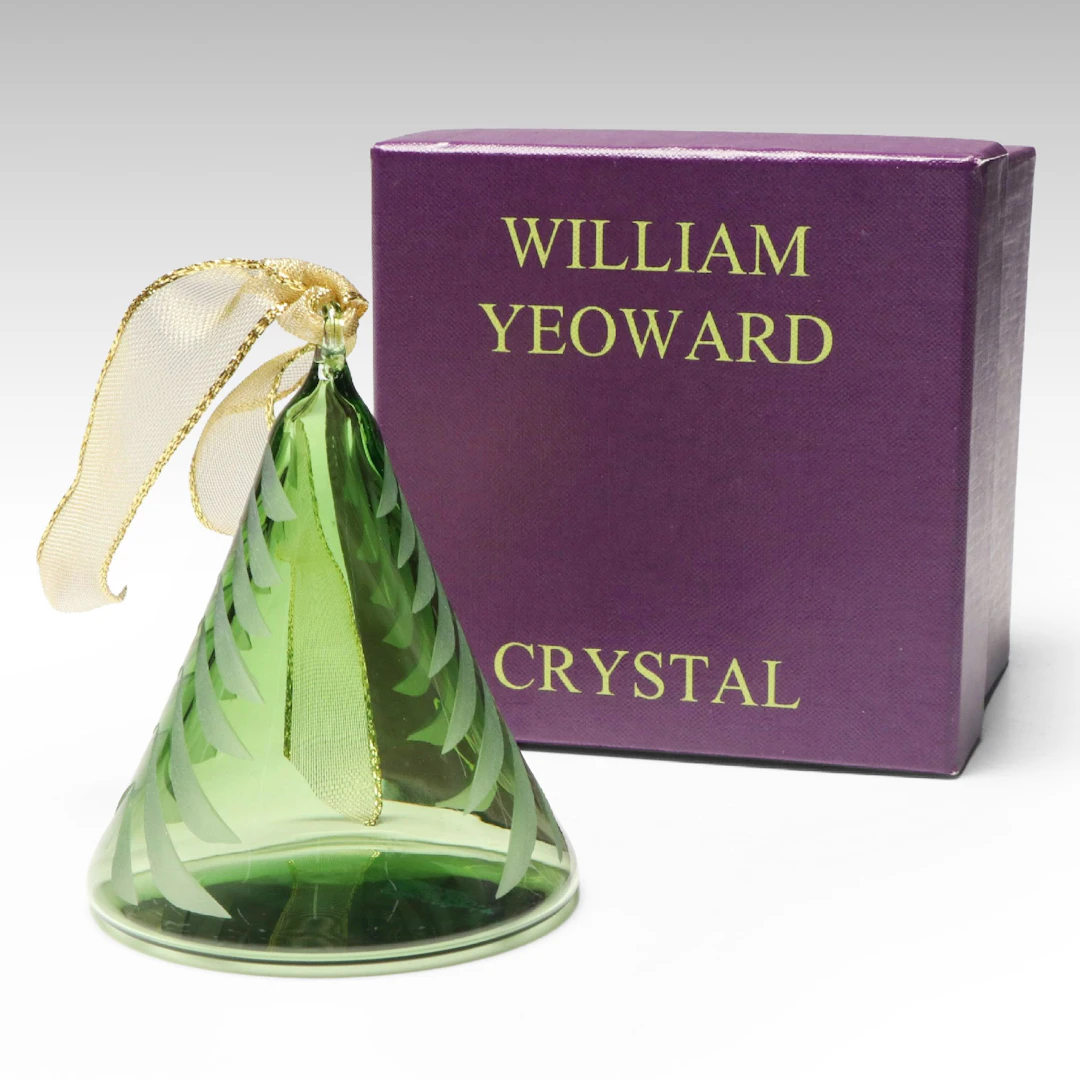 William Yeoward Cut Crystal Evergreen Tree Christmas Ornament, 21st C.