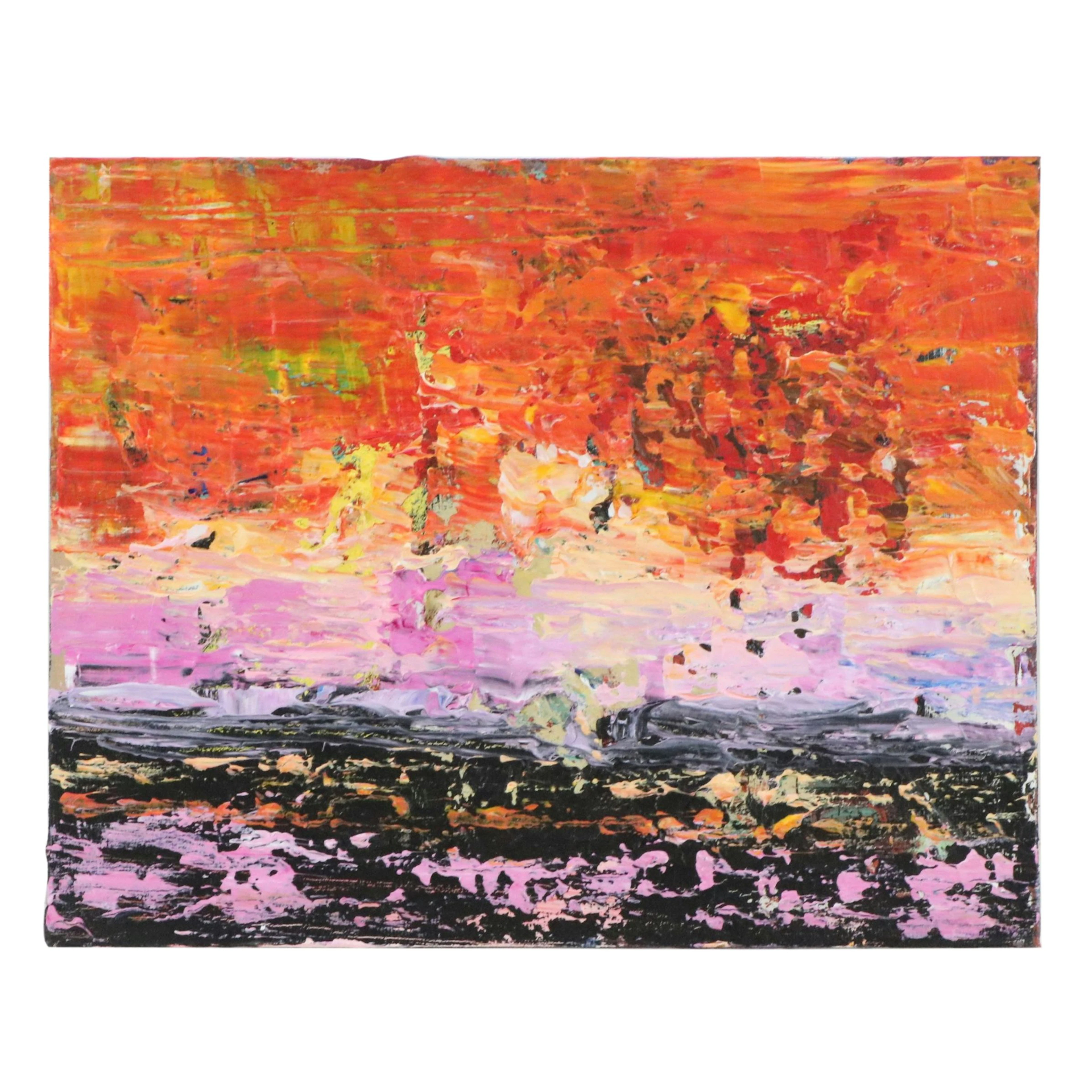 Leif Janek Abstract Landscape Impasto Acrylic Painting