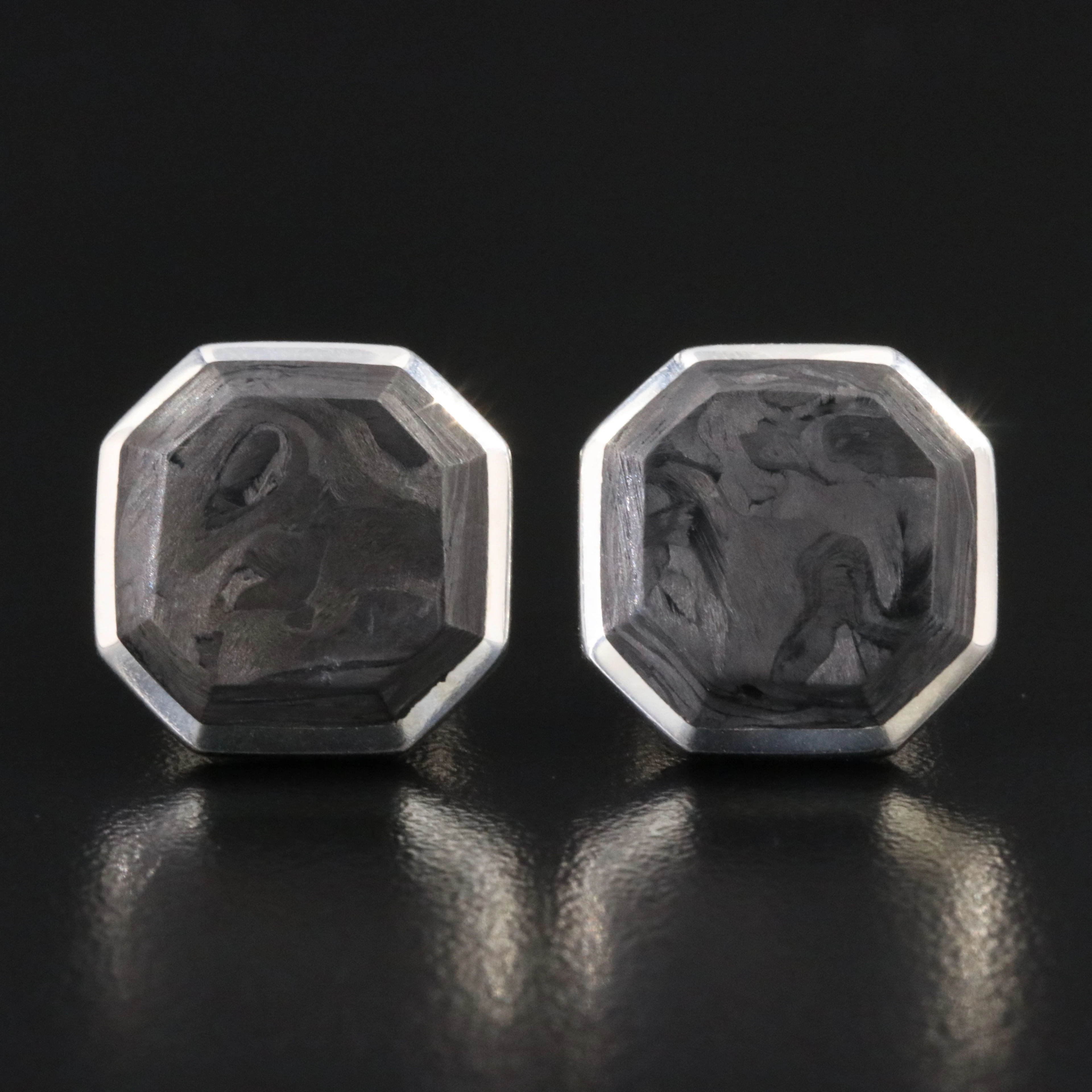 David Yurman Streamline Sterling Forged Carbon Cufflinks