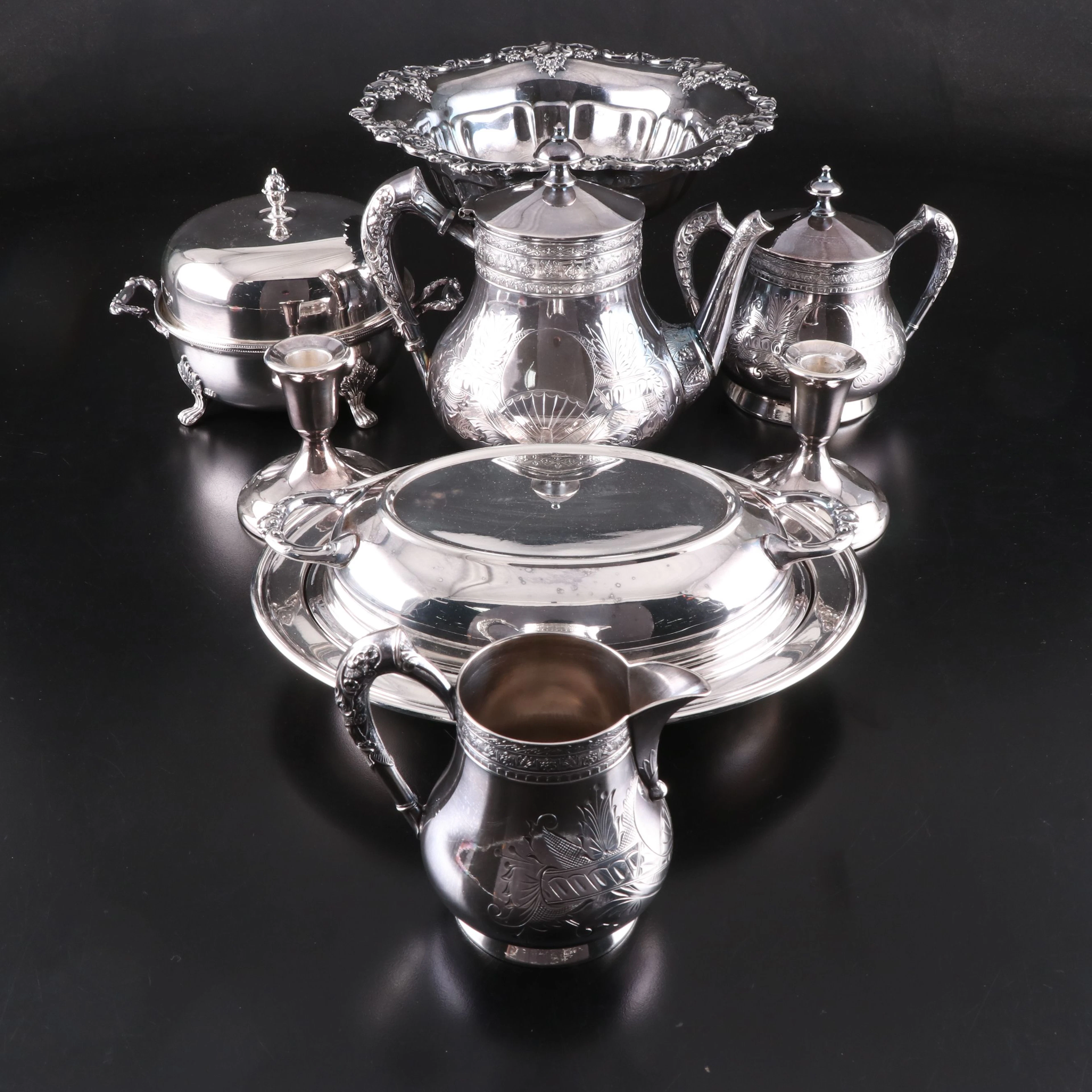 Wallace "Baroque" Silver Plate Compote with Webster & Son and More Tableware