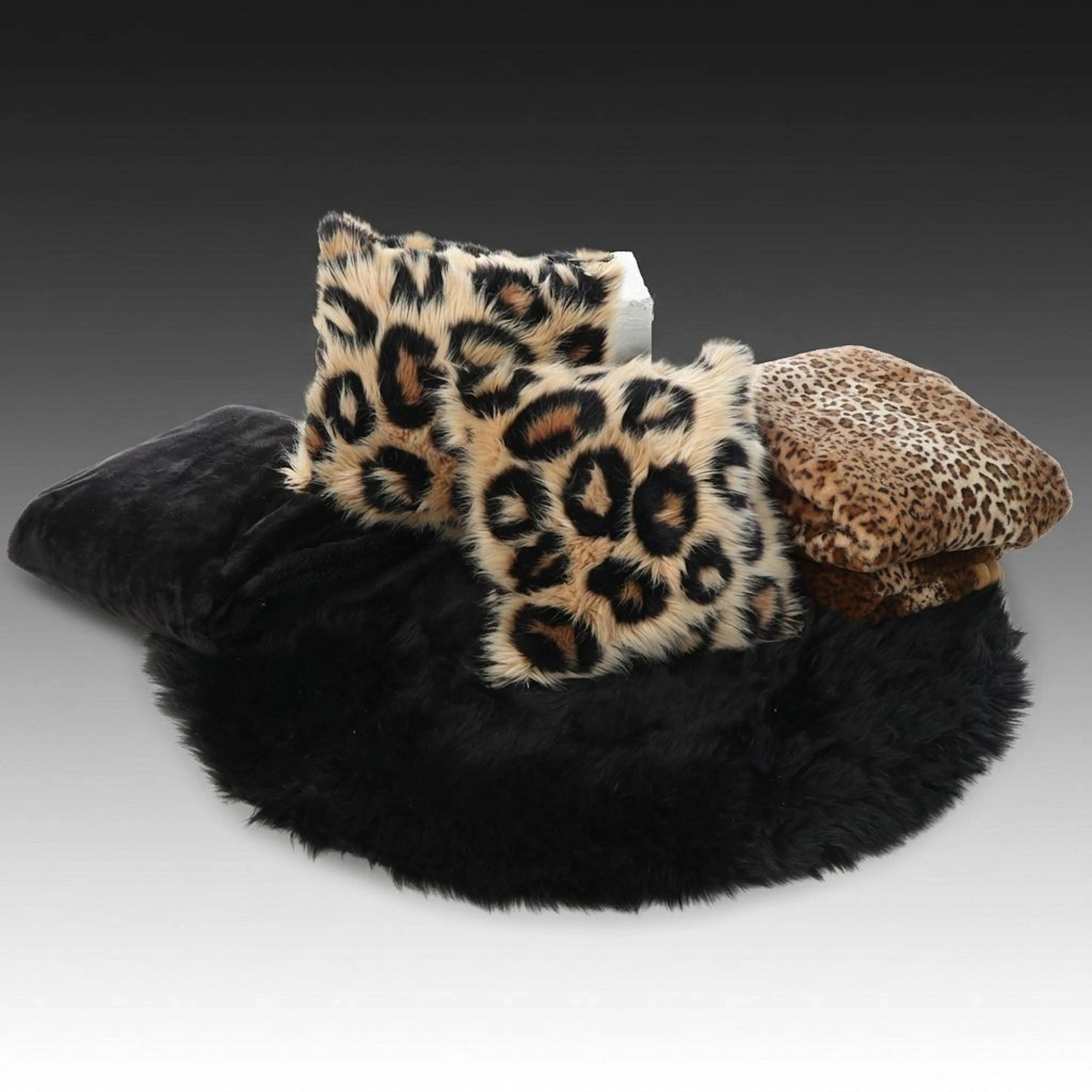 Hollywood Regency Style Cheetah Print Blankets and Pillows, Other Blanket & Rug