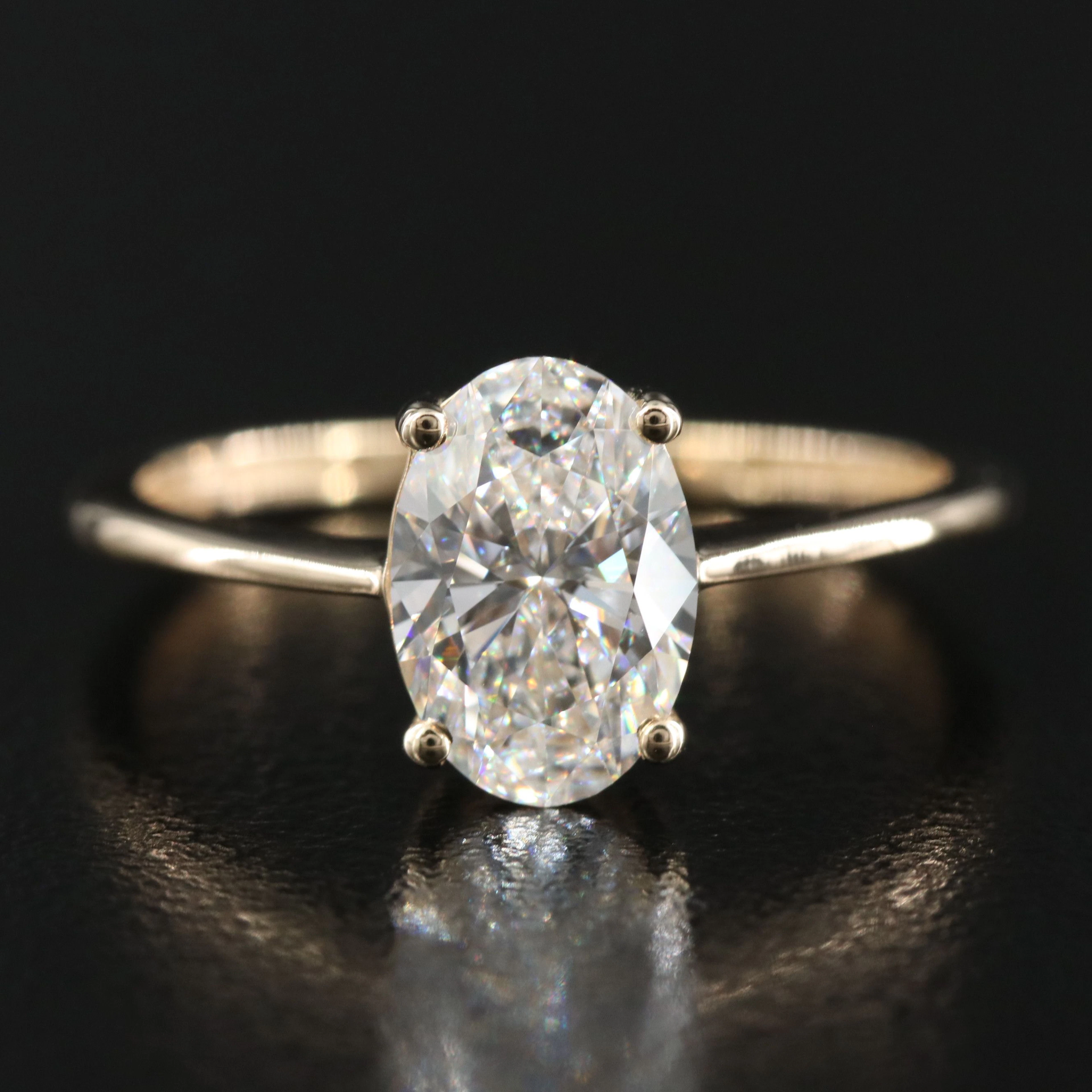 14K 1.39 CT Lab Grown Diamond Solitaire Ring with IGI Report