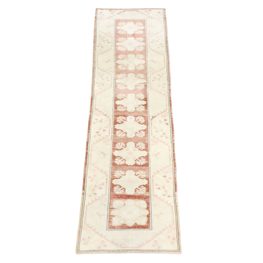 2'8 x 9'1 Hand-Knotted Turkish Milas Carpet Runner