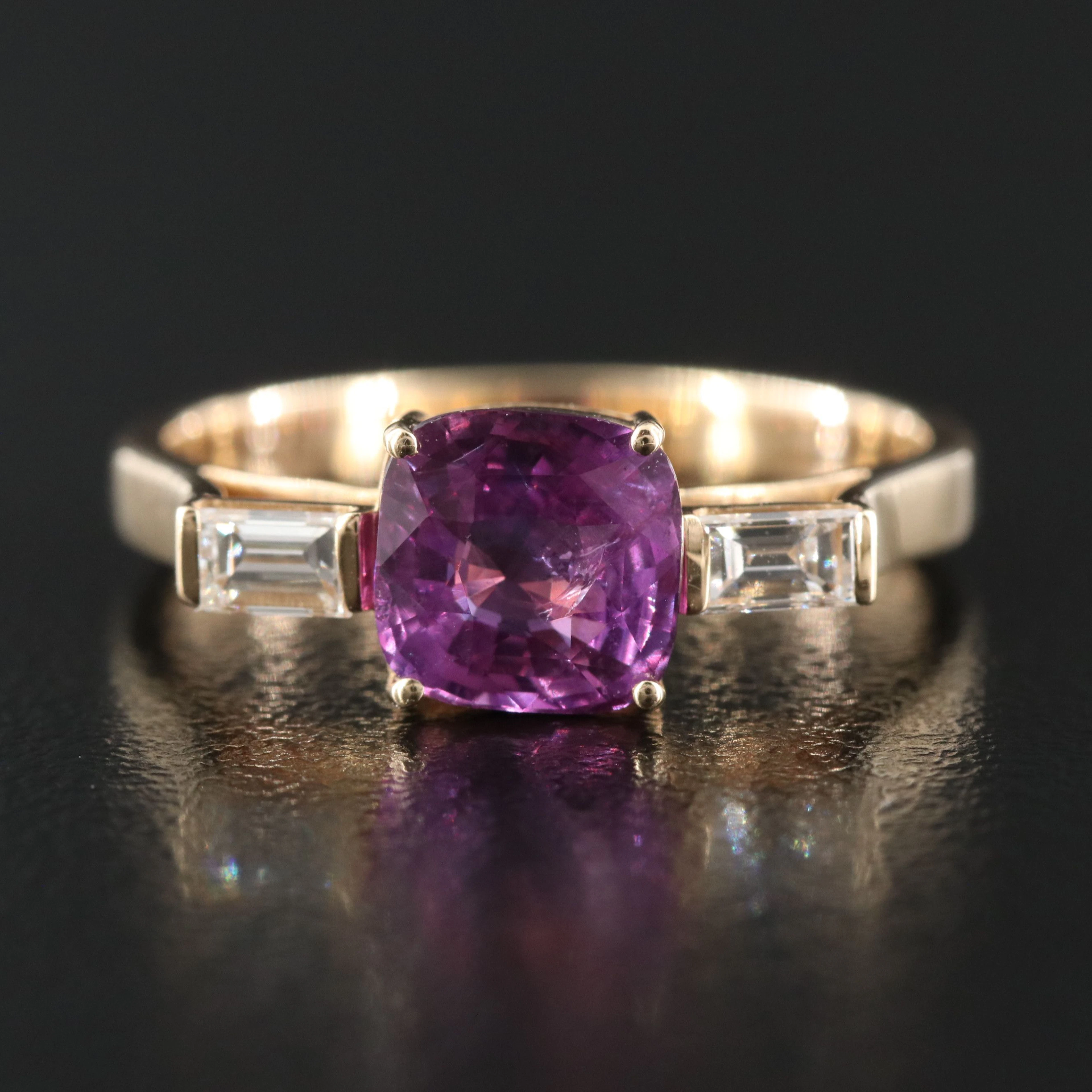 18K 1.54 CT No Heat Ceylon Sapphire and Diamond Ring with GIA Report