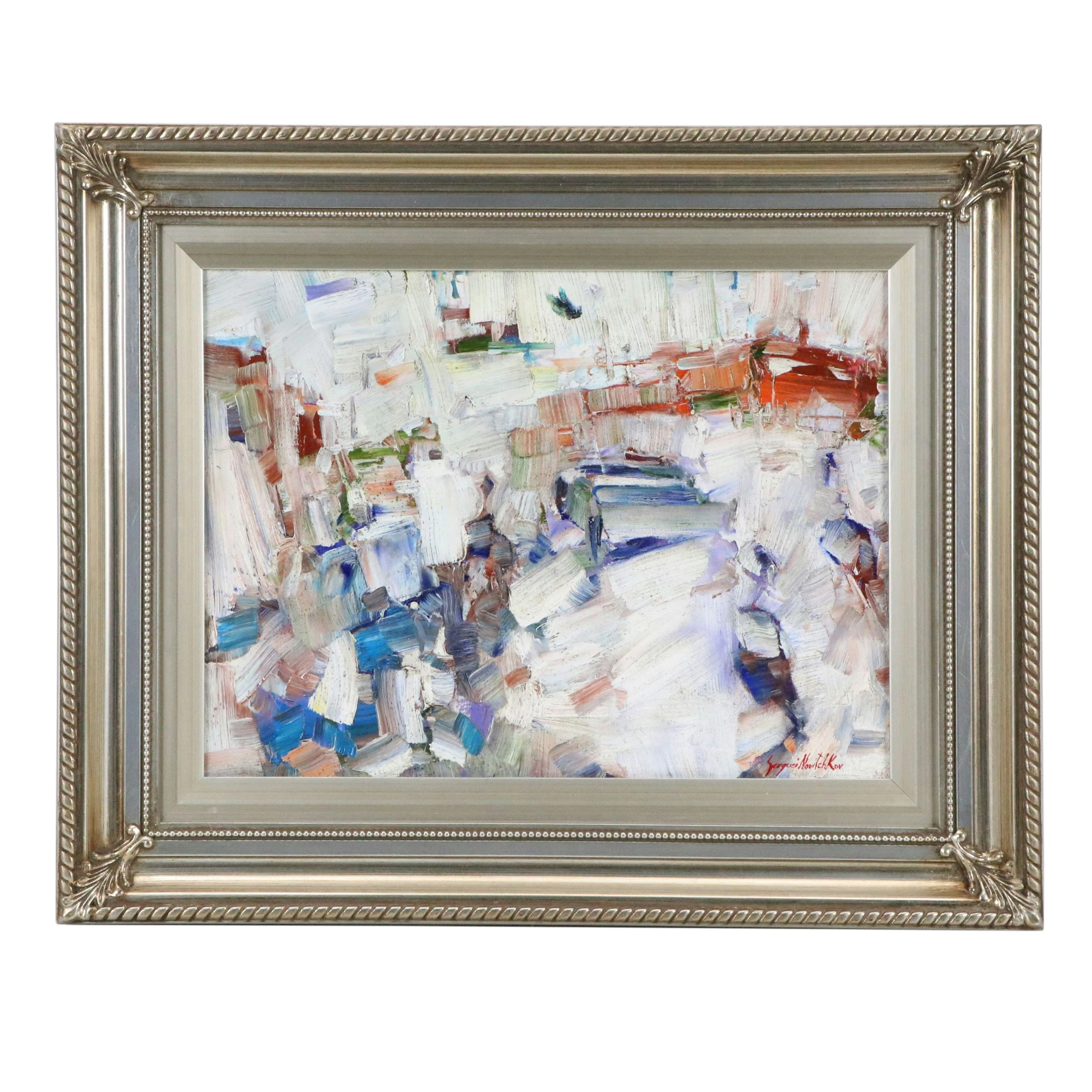 Serguei Novitchkov Abstract Oil Painting "City Module," 2026