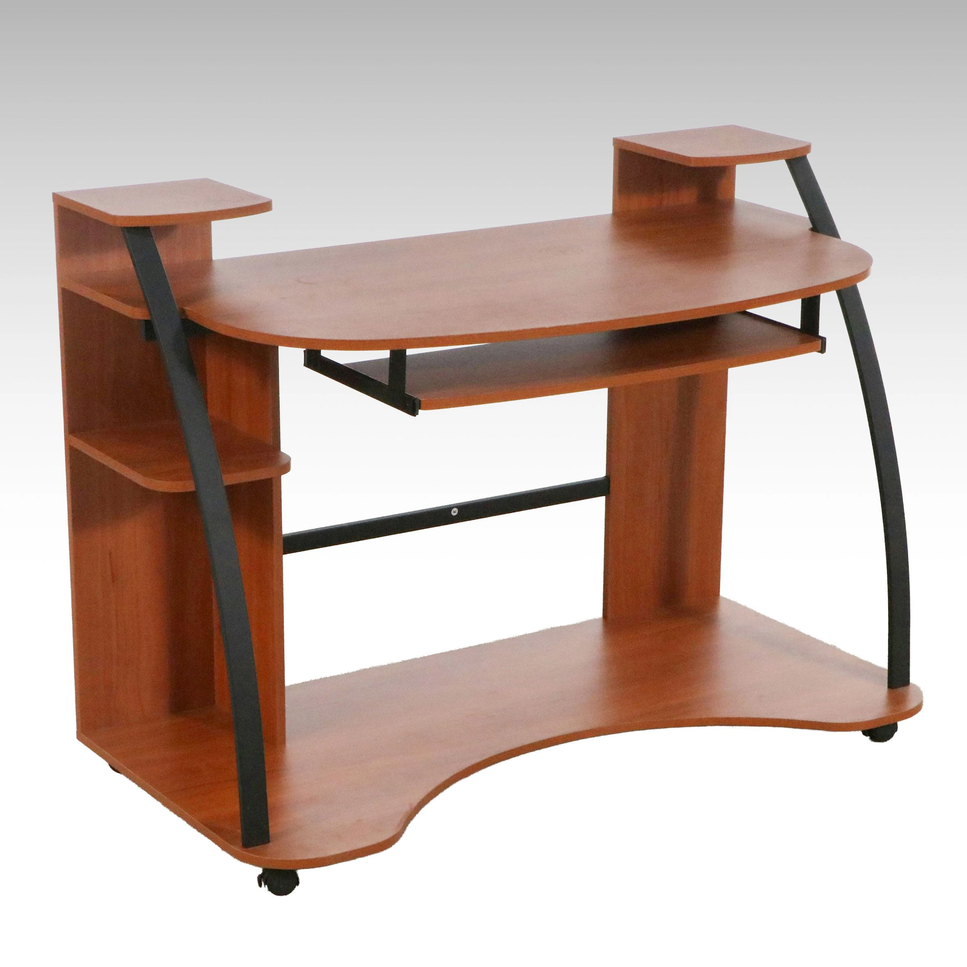 Contemporary Modern Cherry Finish Computer Desk