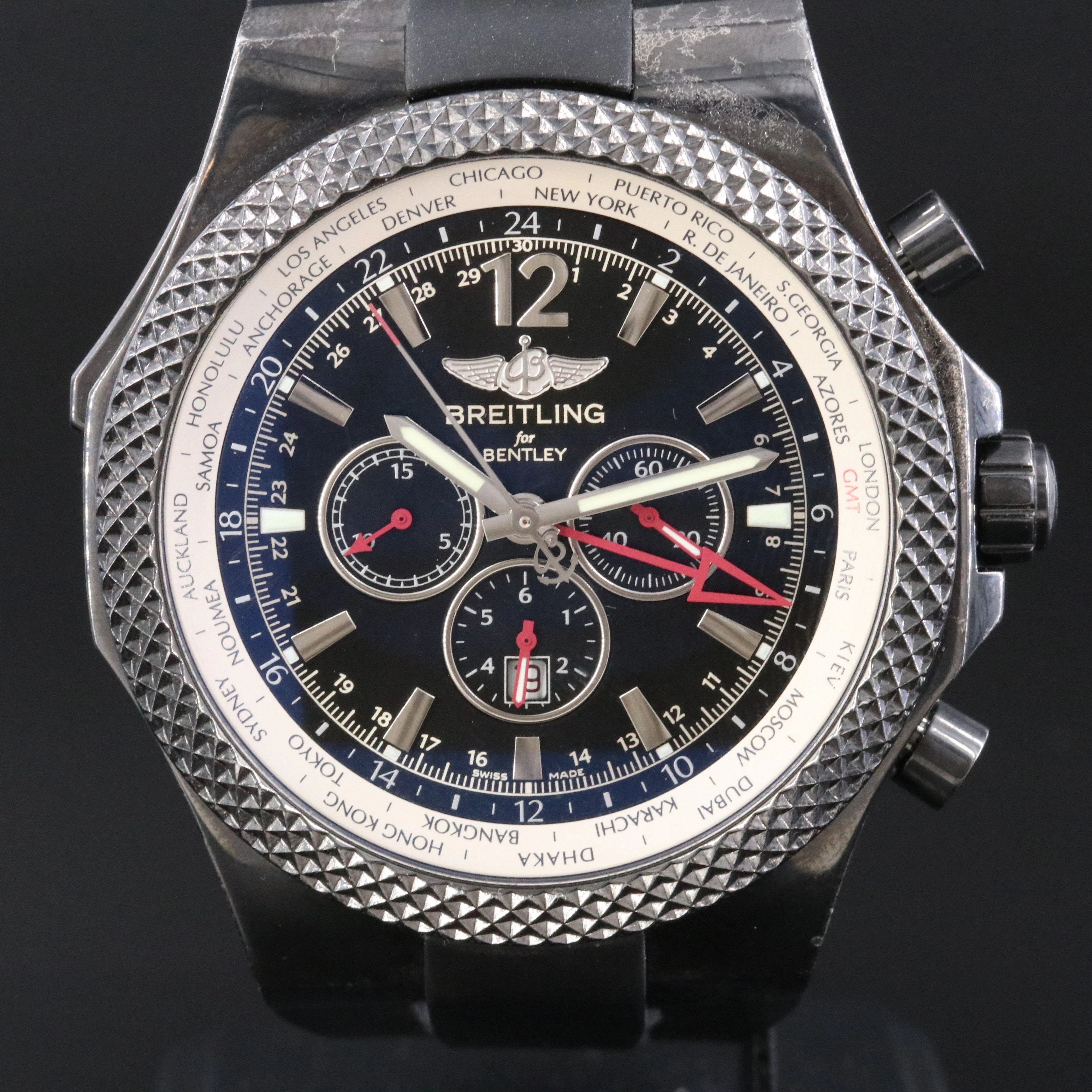 Breitling for Bentley GMT Midnight Carbon Chronograph Watch M47362