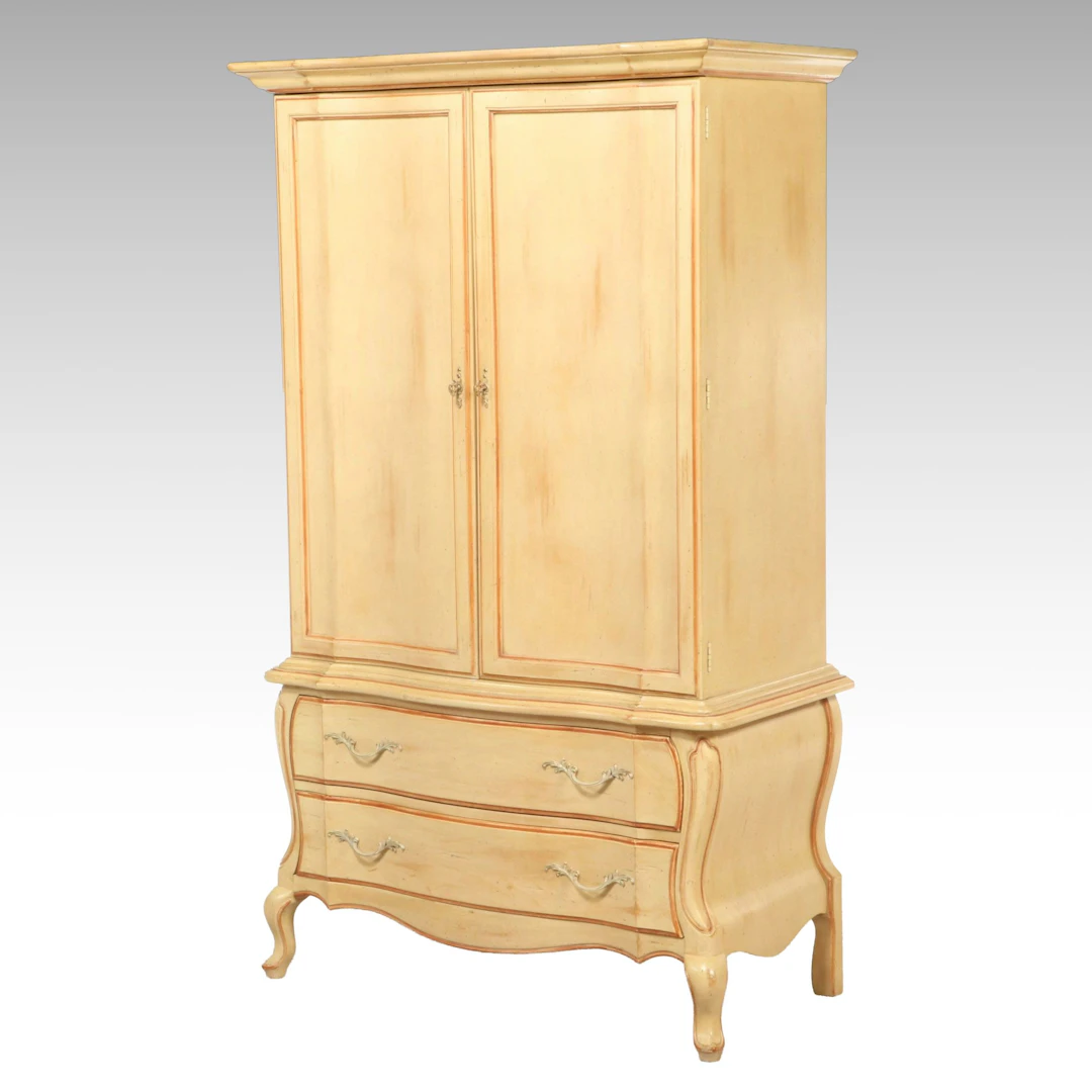 Romweber French Provincial Style Painted Armoire, Mid to Late 20th Century