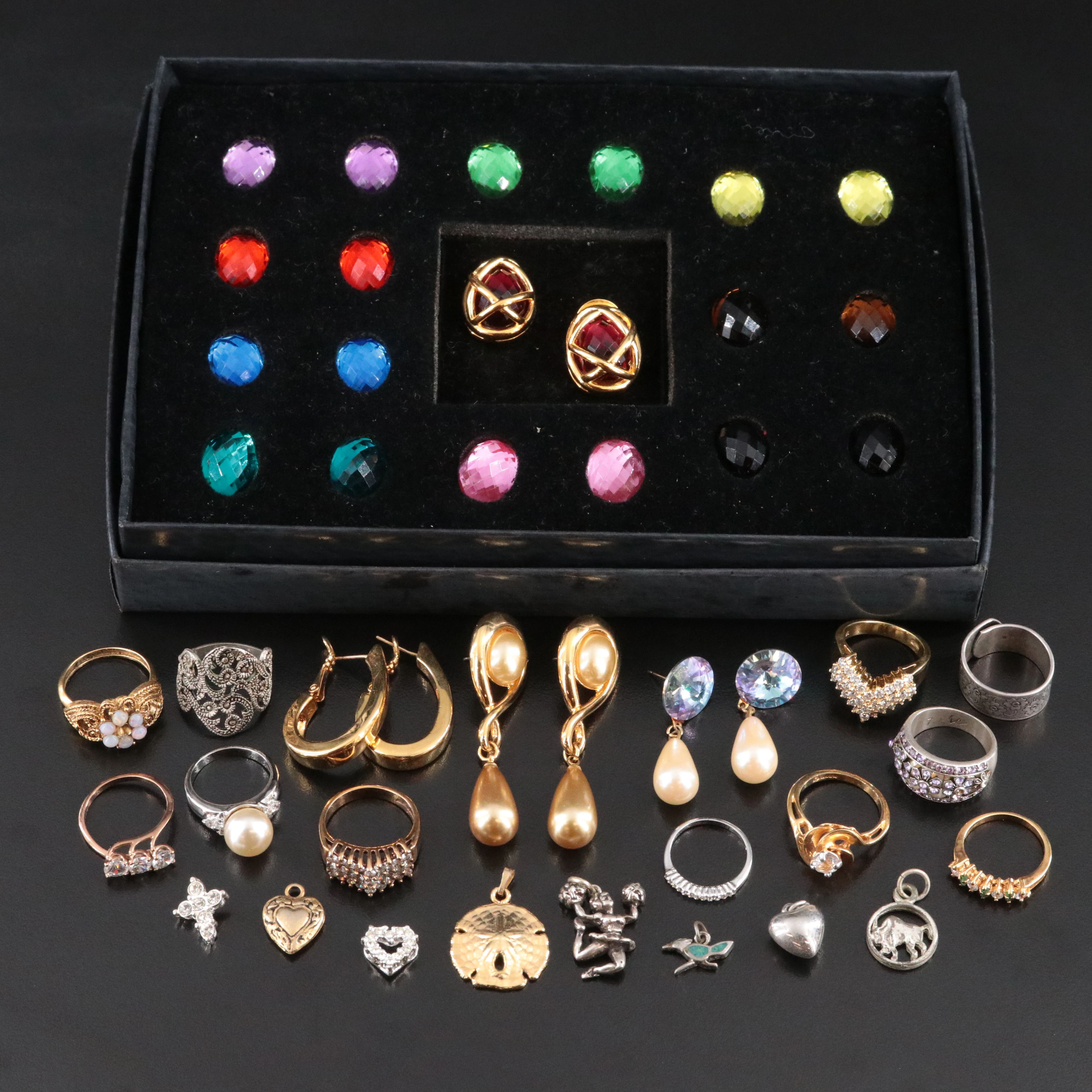 Joan Rivers Earrings, Sterling and Kenneth Jay Lane Featured in Jewelry