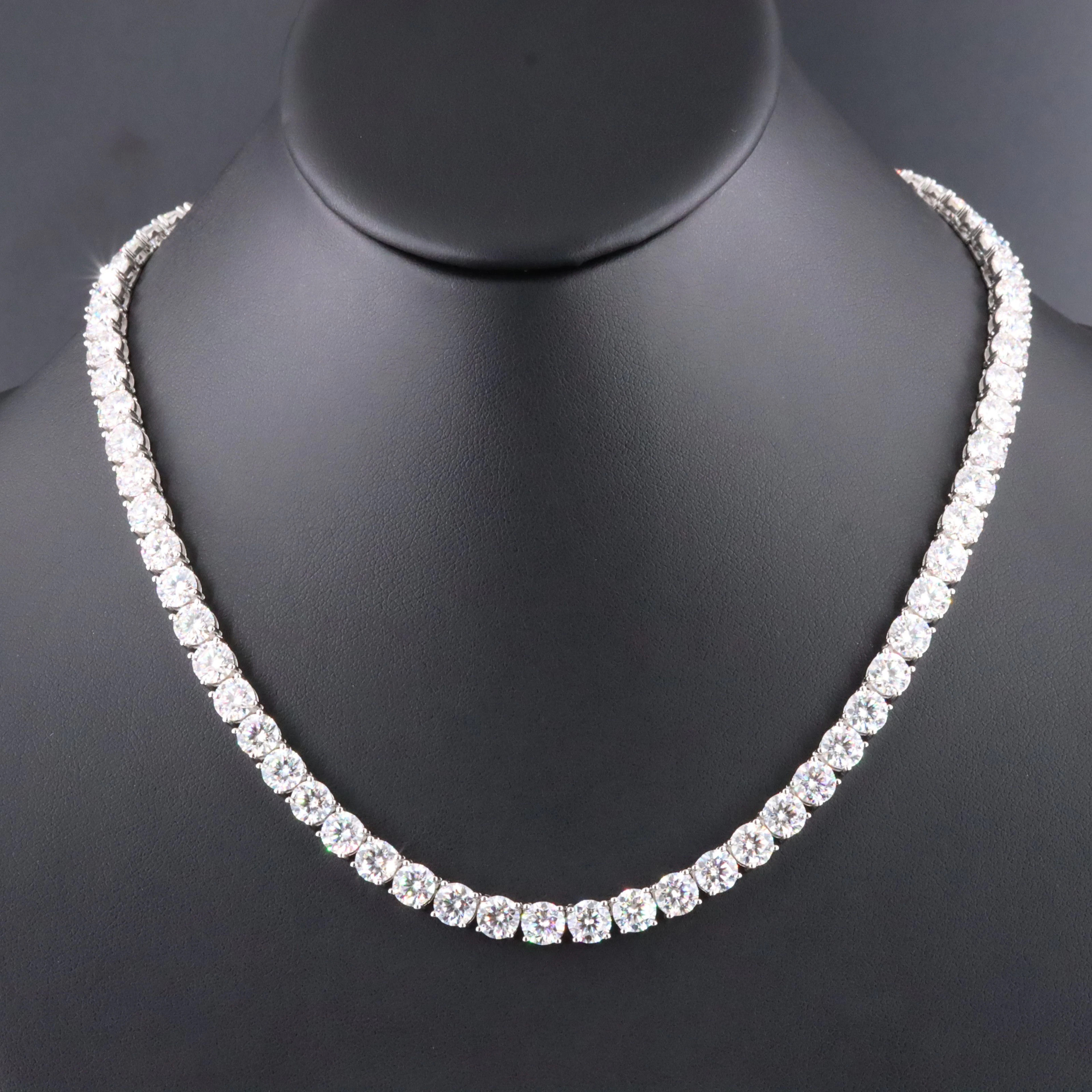 Sterling Moissanite Line Necklace