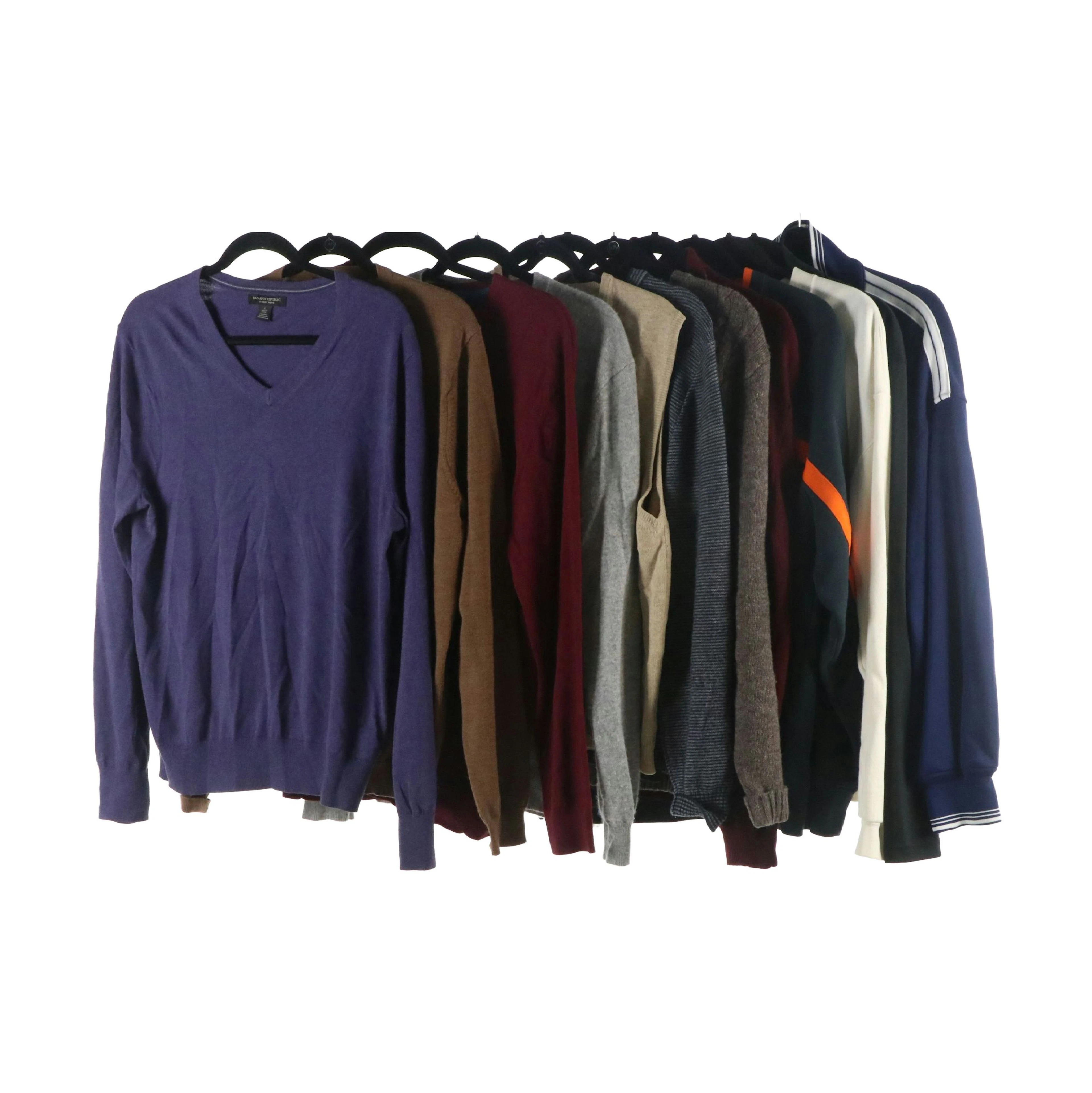 Men's Alan Flusser Cashmere Sweater, Brooks Brother Wool V-Neck & Other Tops