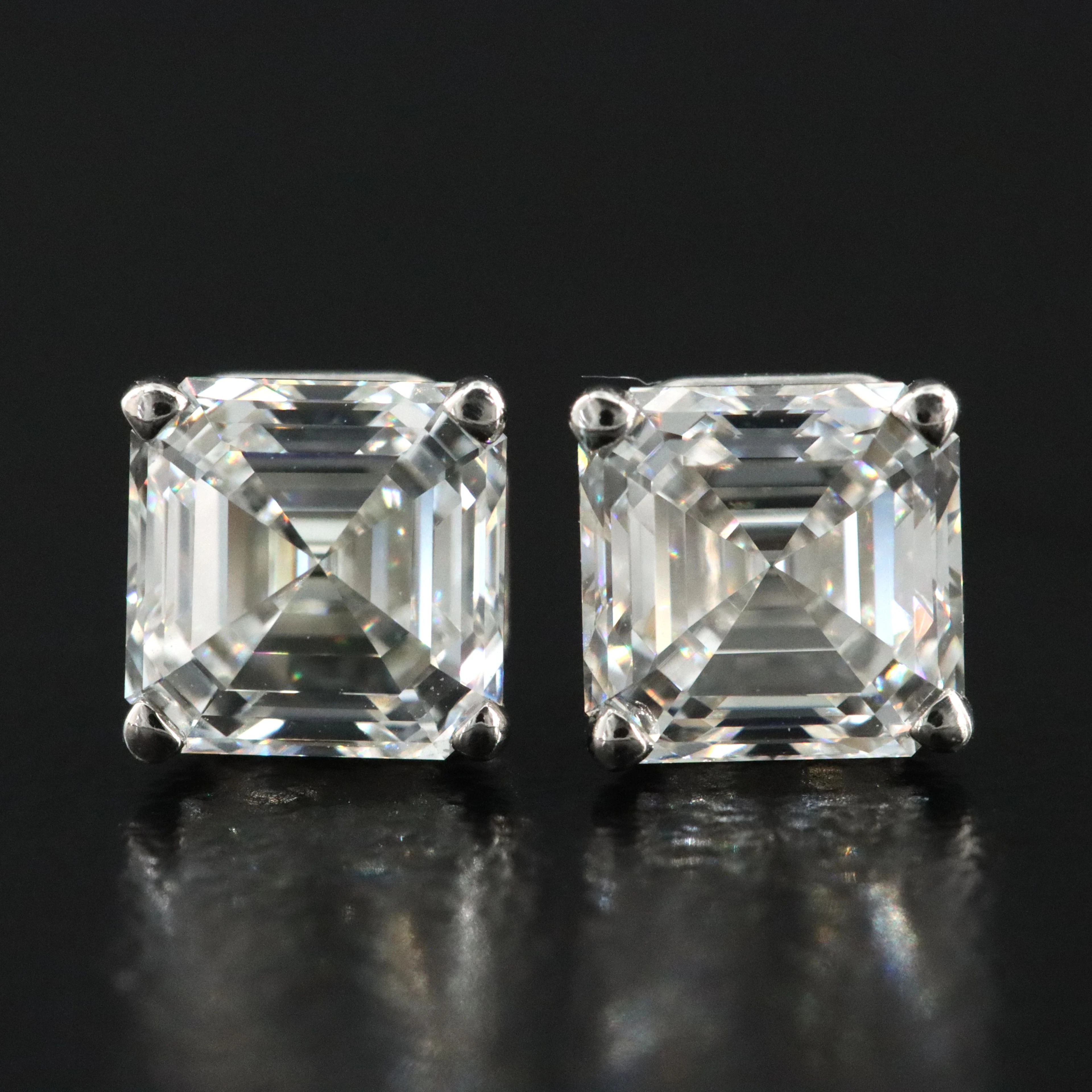 Platinum 2.03 CTW Diamond Stud Earrings with GIA Reports