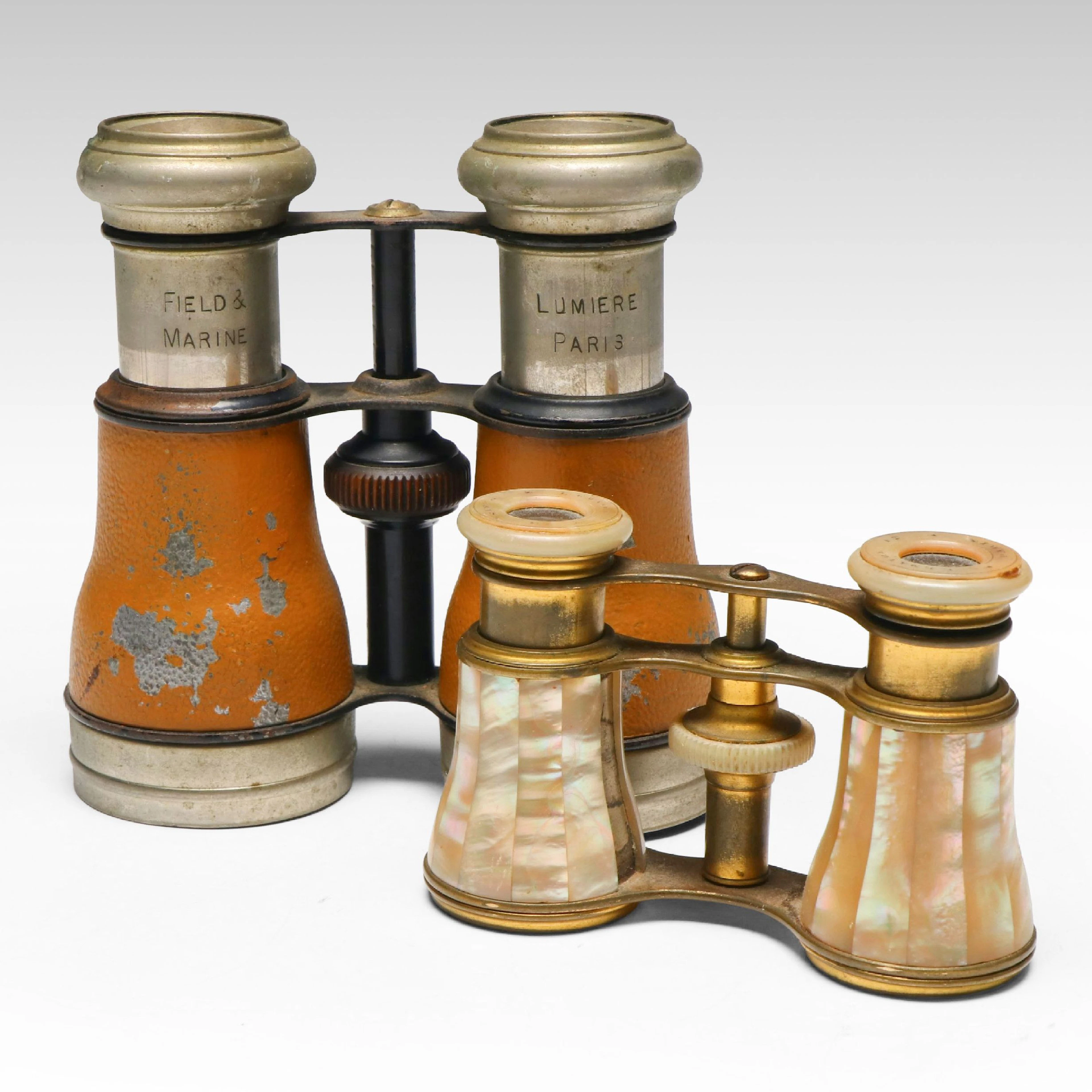 Lemaire Mother-of-Pearl Opera Glasses with Lumiere Field & Marine Binoculars