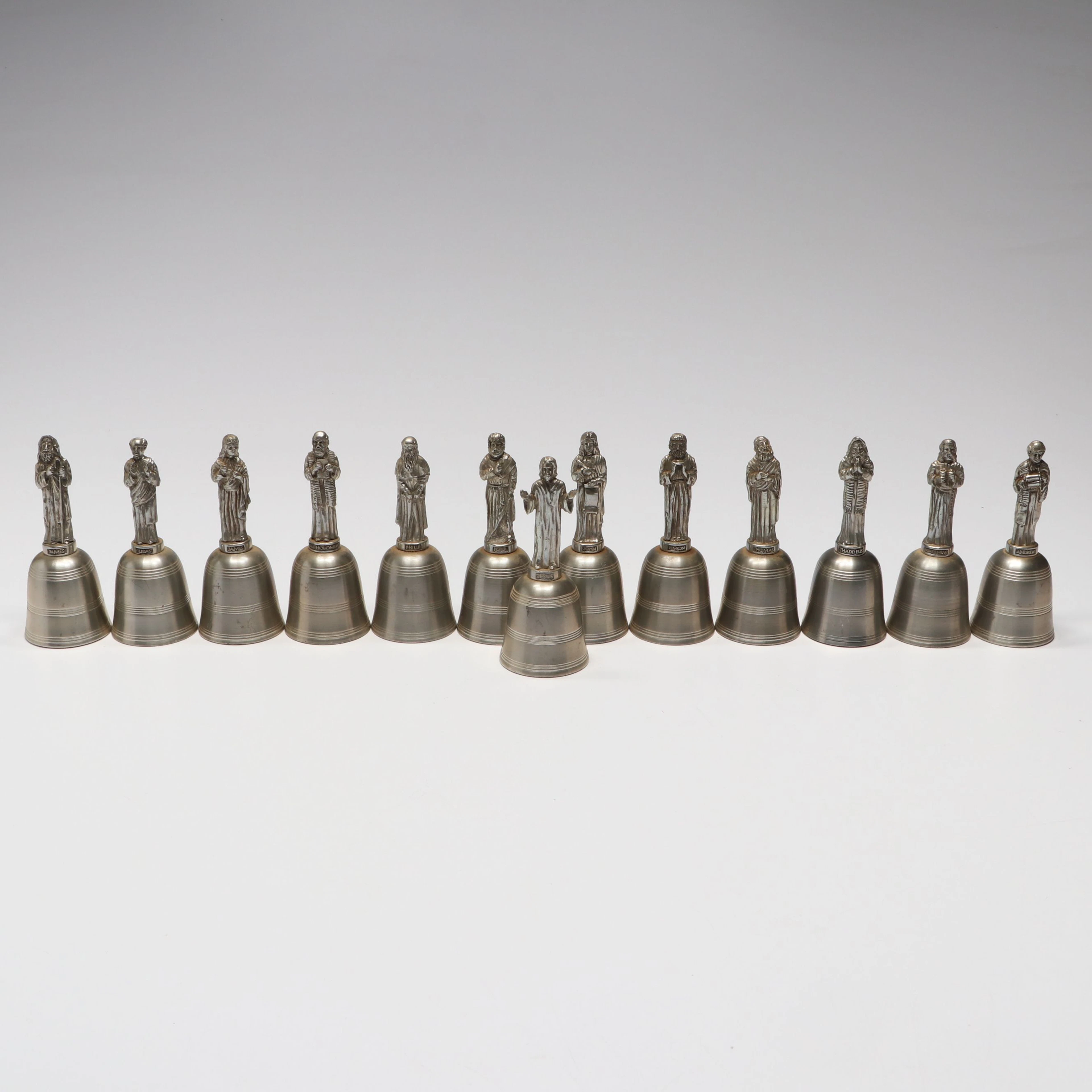 Crown and Rose Pewter "Jesus and Twelve Apostles" Bell Collection