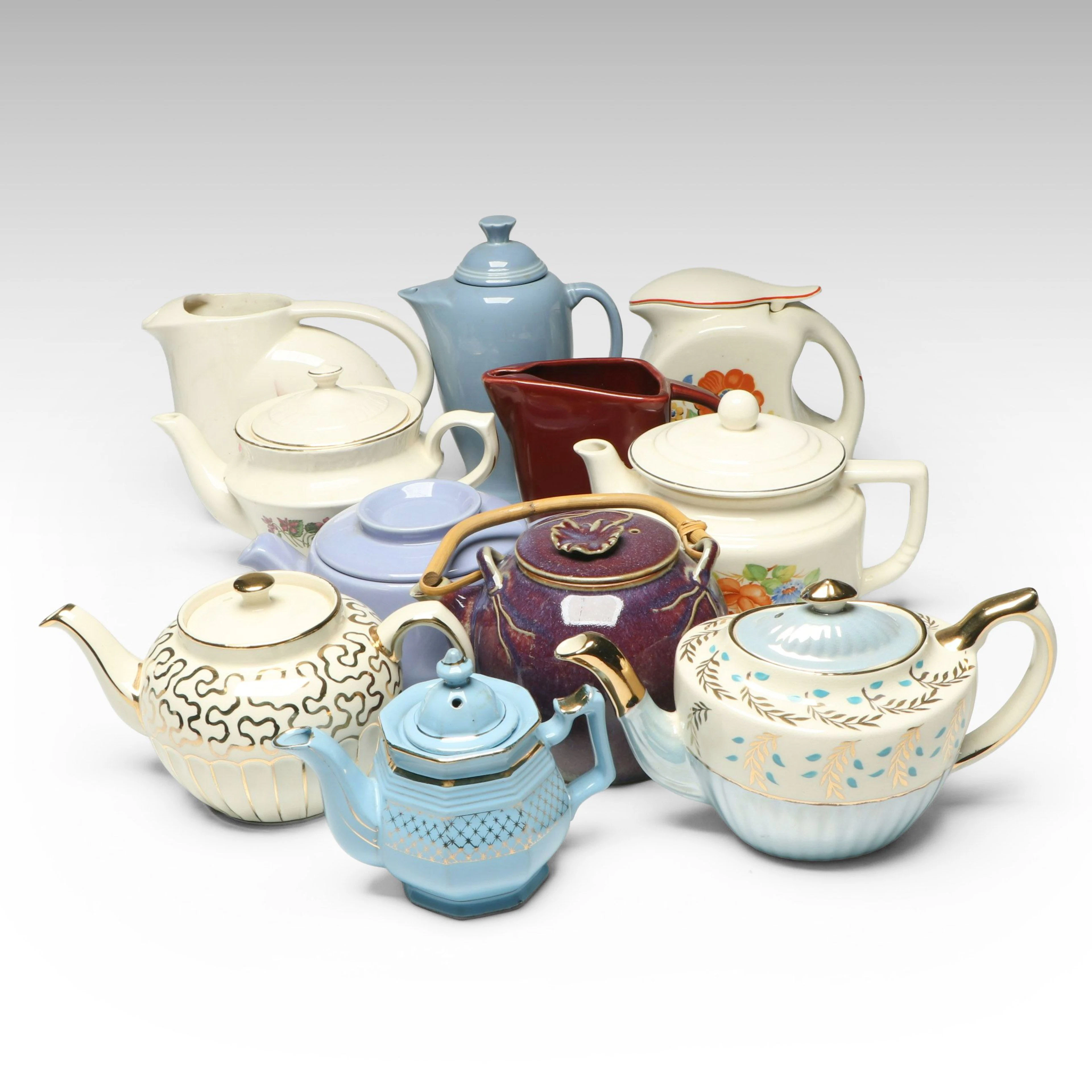 Hall, Fiesta and Other Ceramic Teapots and Pitchers