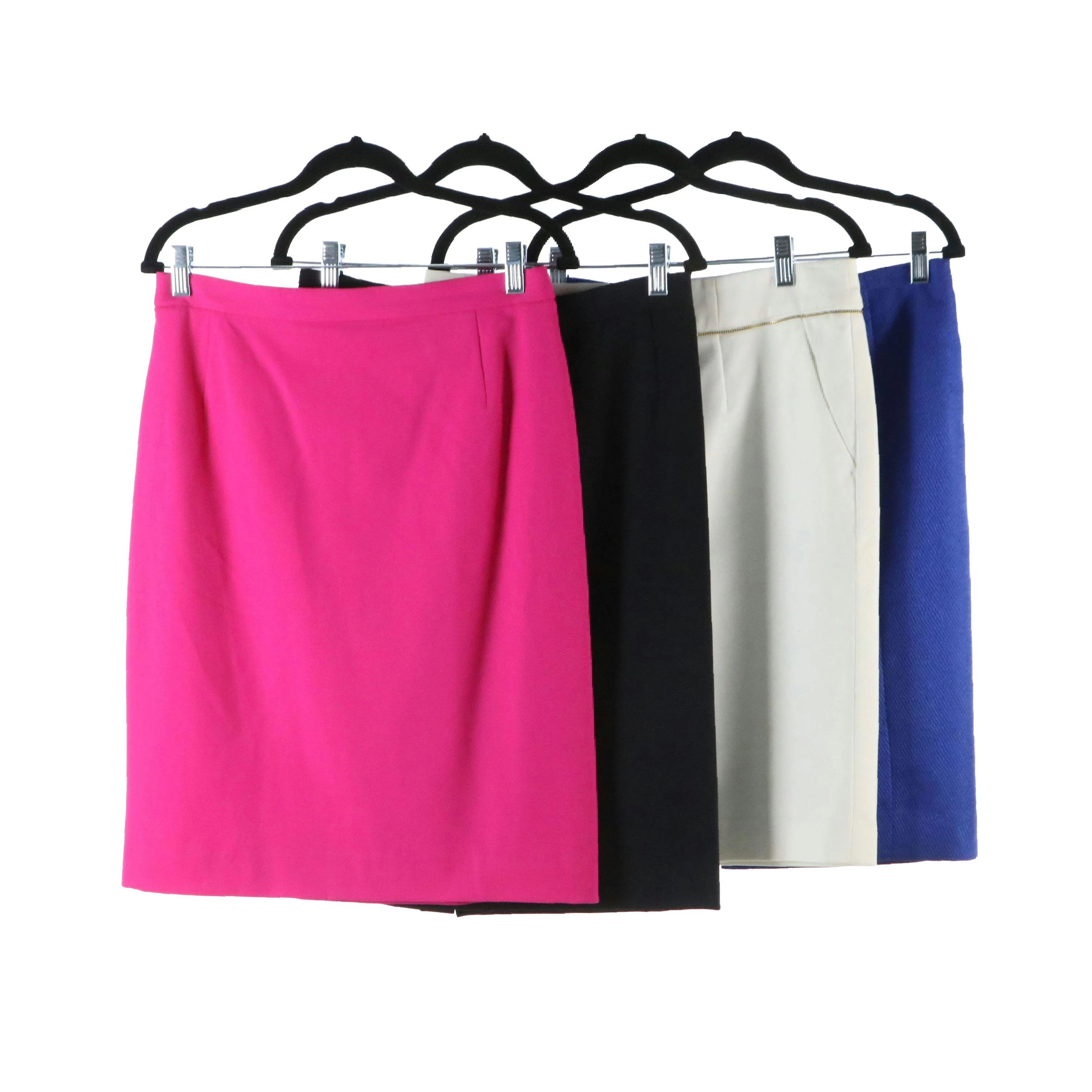 Calvin Klein White Cotton Blend and Escada Wool Blend Pencil Skirts