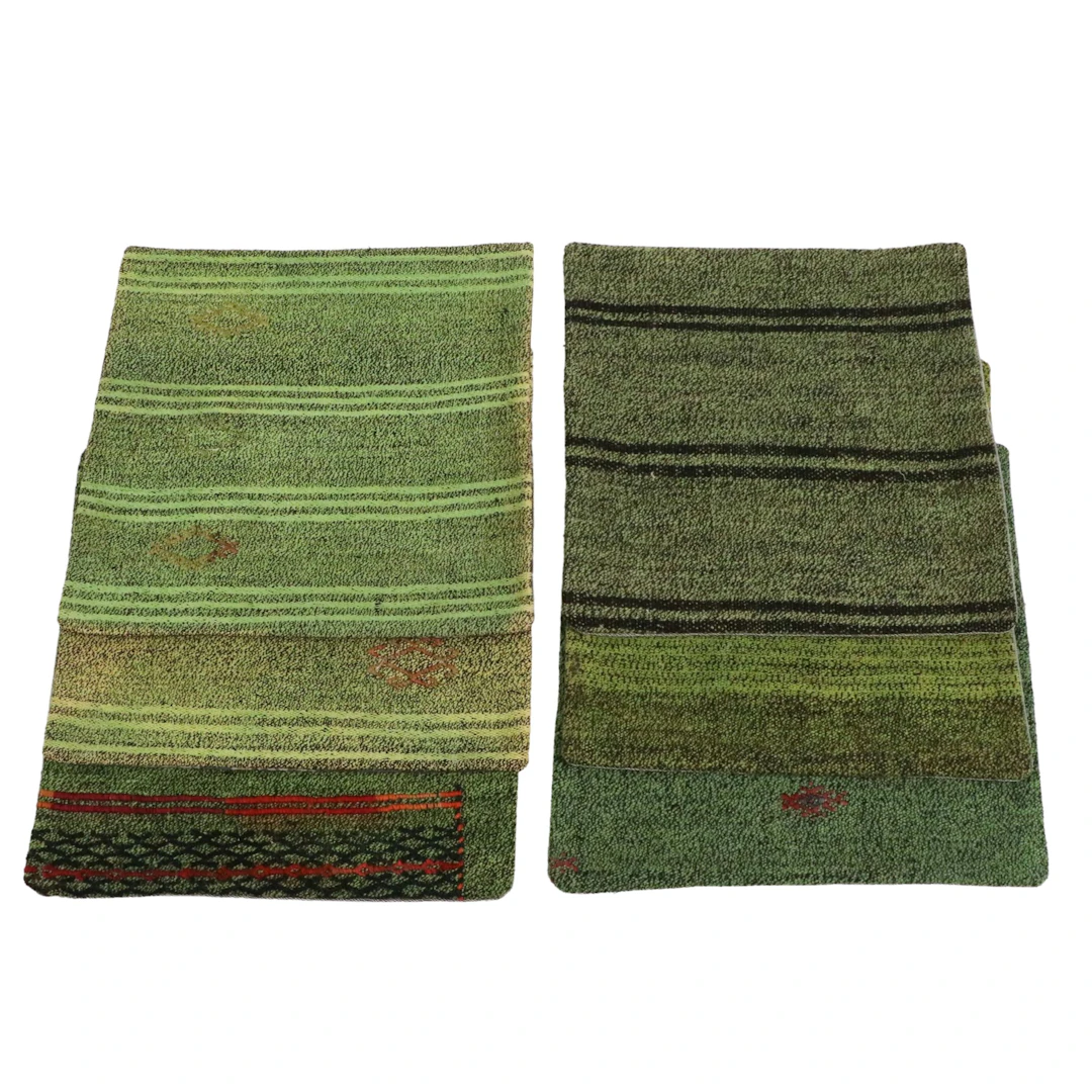 Turkish Overdyed Handwoven Rug Faced Pillow Covers