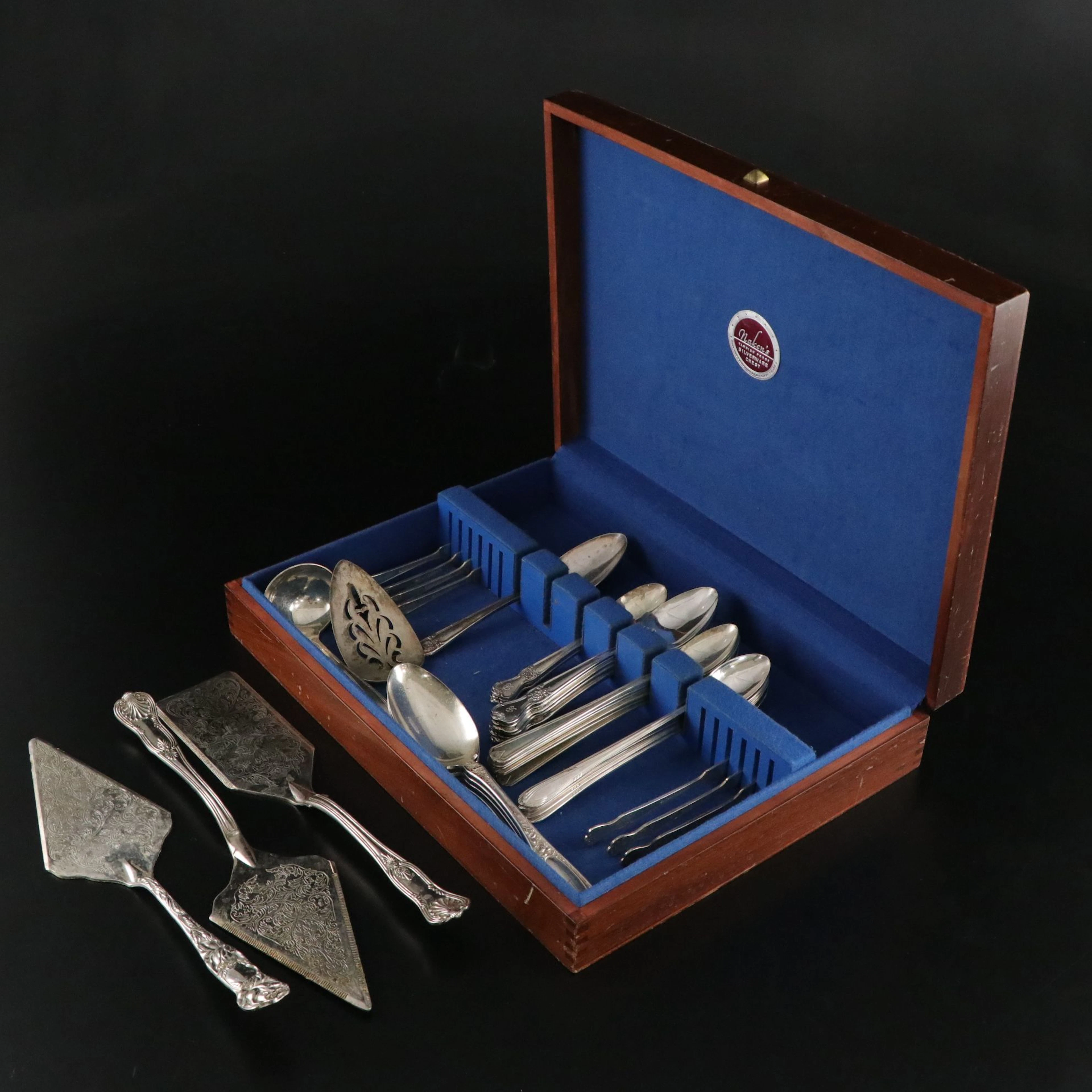 Silver Plate Flatware and Serving Utensils Including WM. Rogers