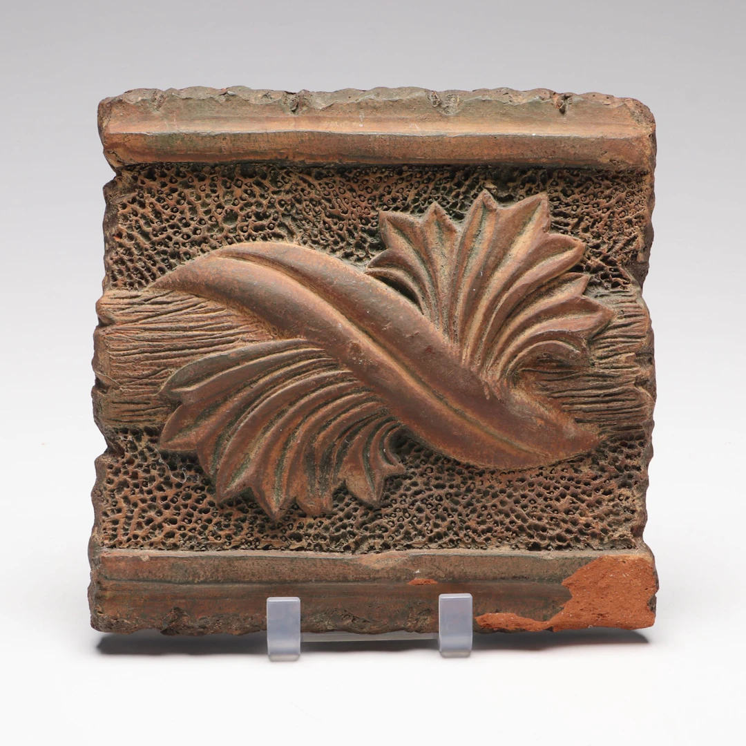 Terracotta Raised Leaf Architectual Tile