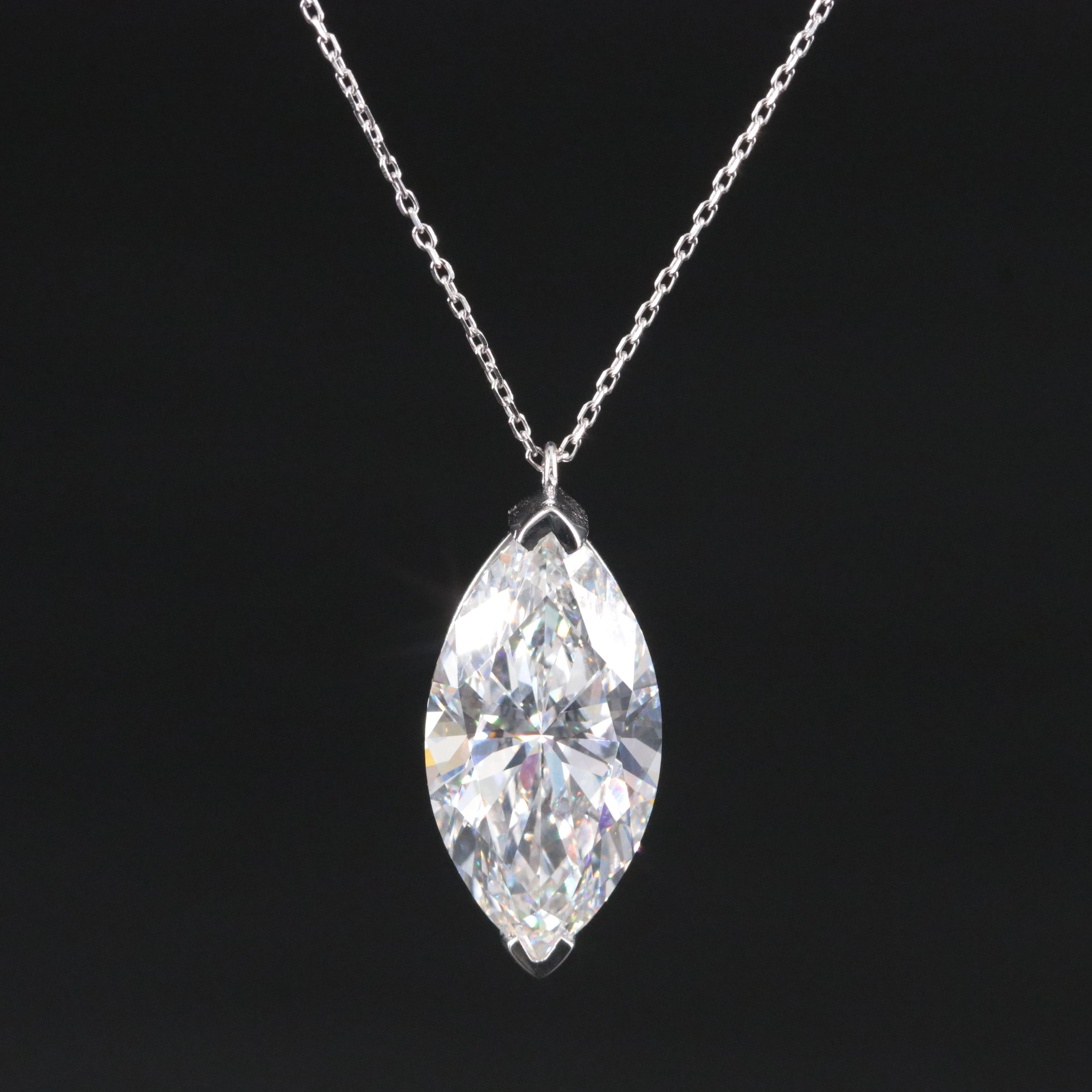 14K 8.19 CT Lab Grown Diamond Pendant Necklace with IGI Report