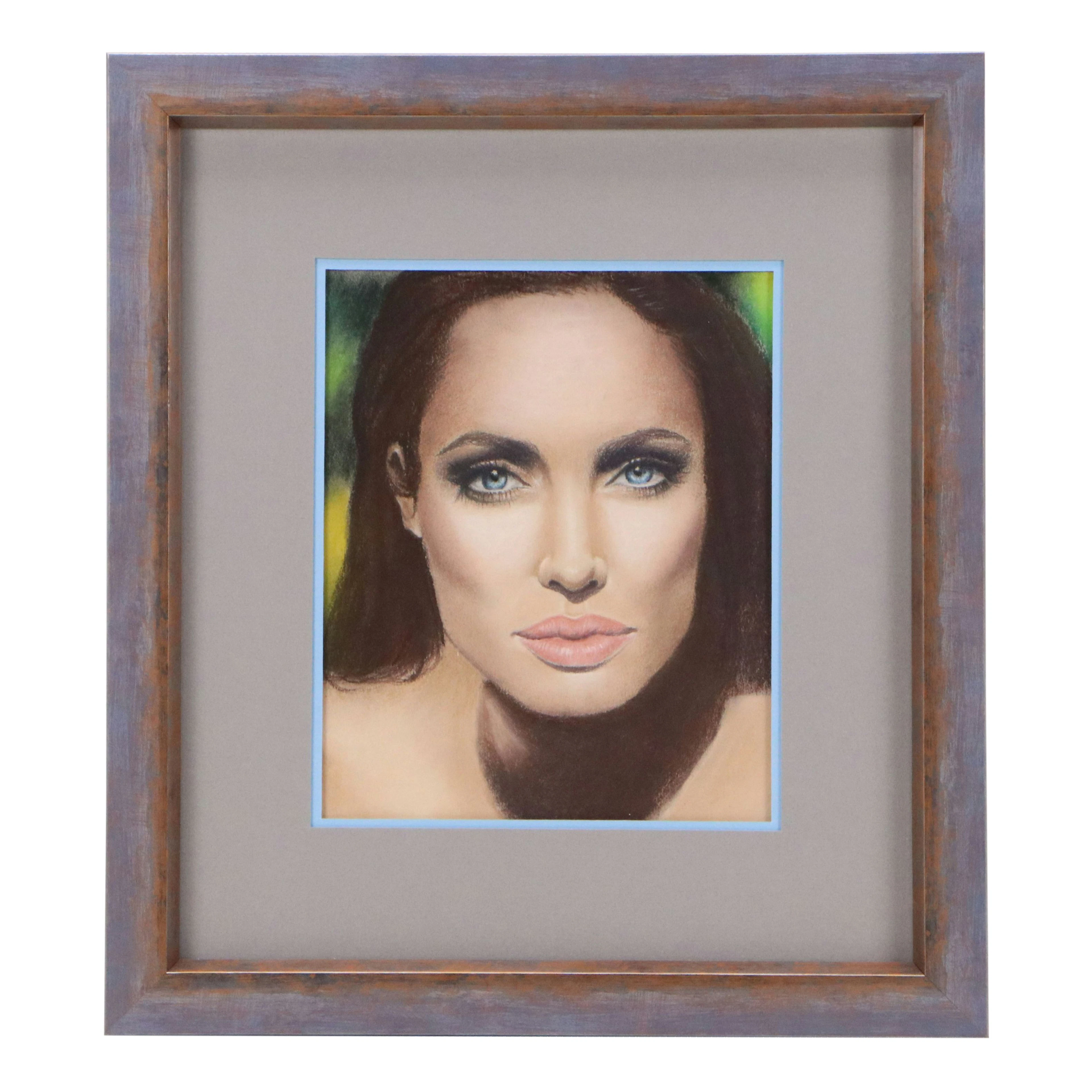 Inna Medvedeva Pastel Portrait Drawing "Angelina Jolie"