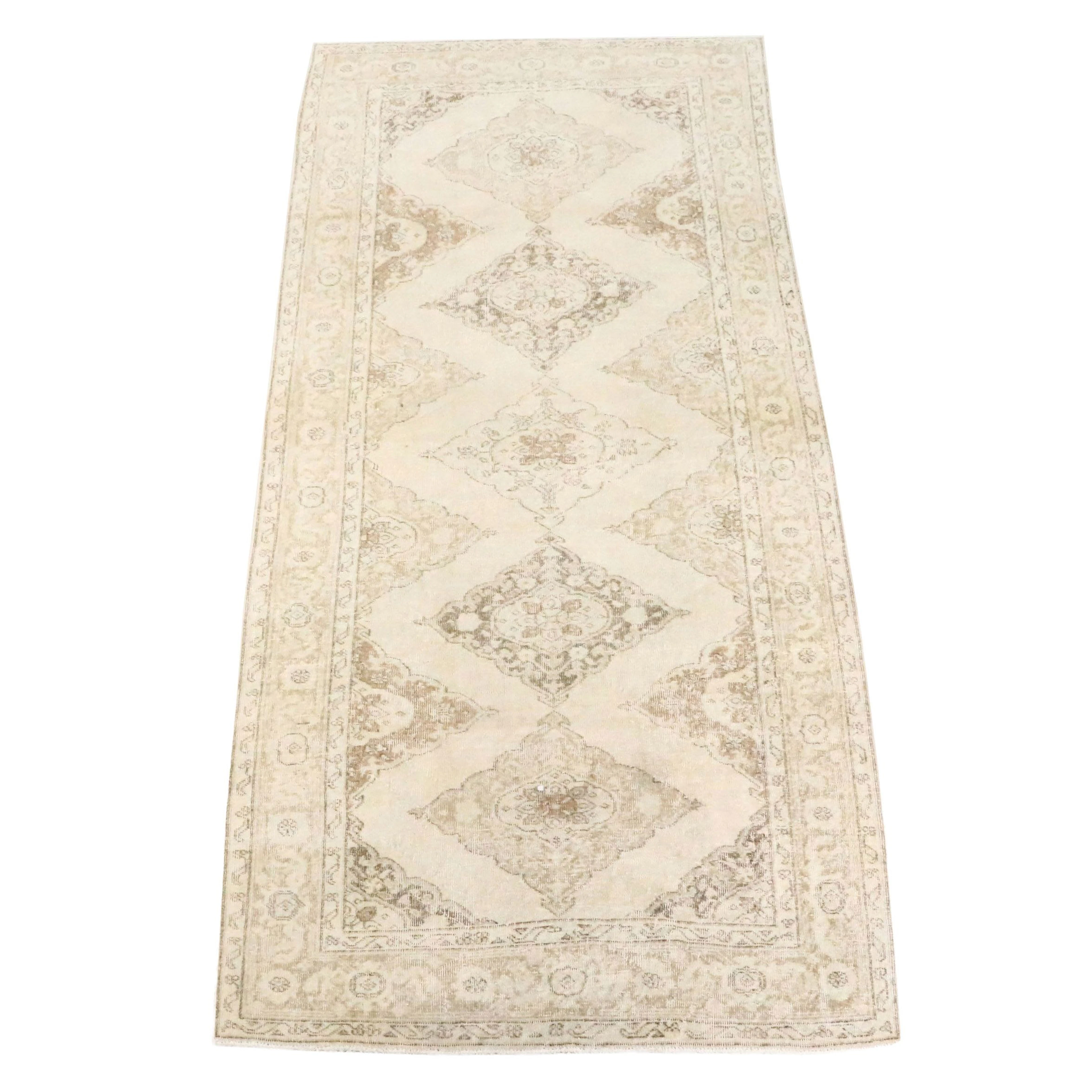 4'11 x 10'11 Hand-Knotted Turkish Oushak Long Rug