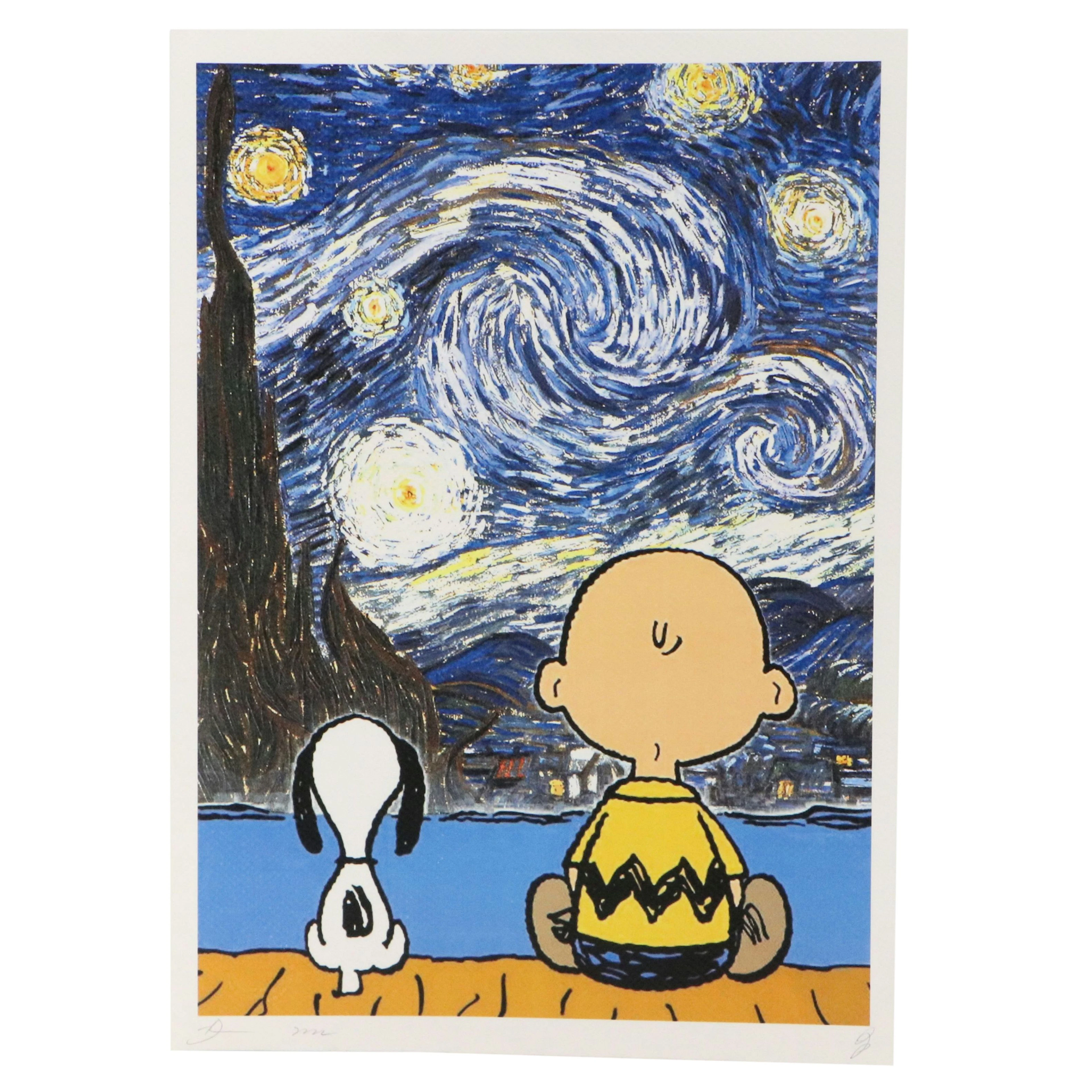 Death NYC Pop Art Digital Collage Featuring Snoopy x Van Gogh, 2022