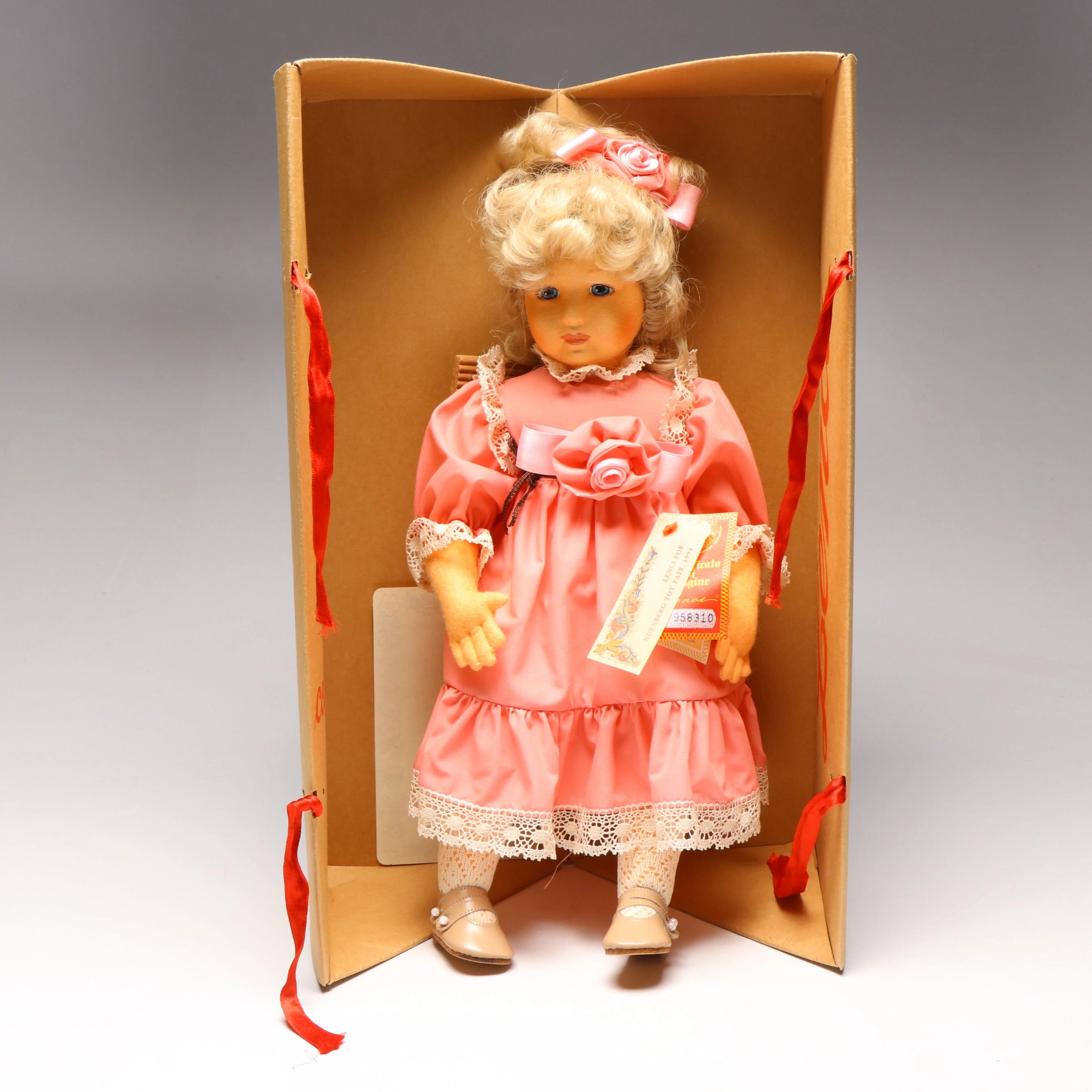Lenci "Rosa" Italian Handcrafted Felt Doll, 1990s