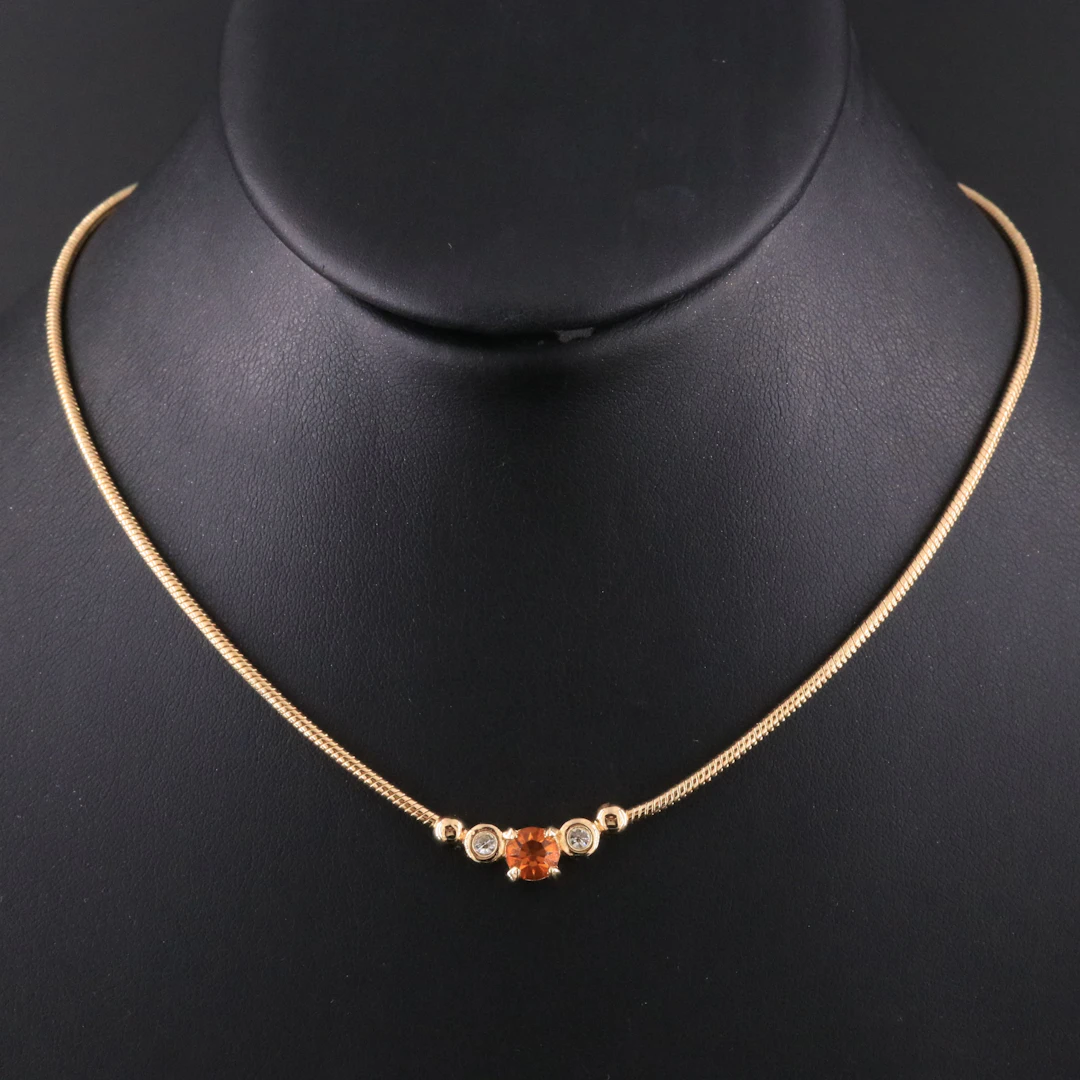 Christian Dior Crystal Snake Chain Necklace