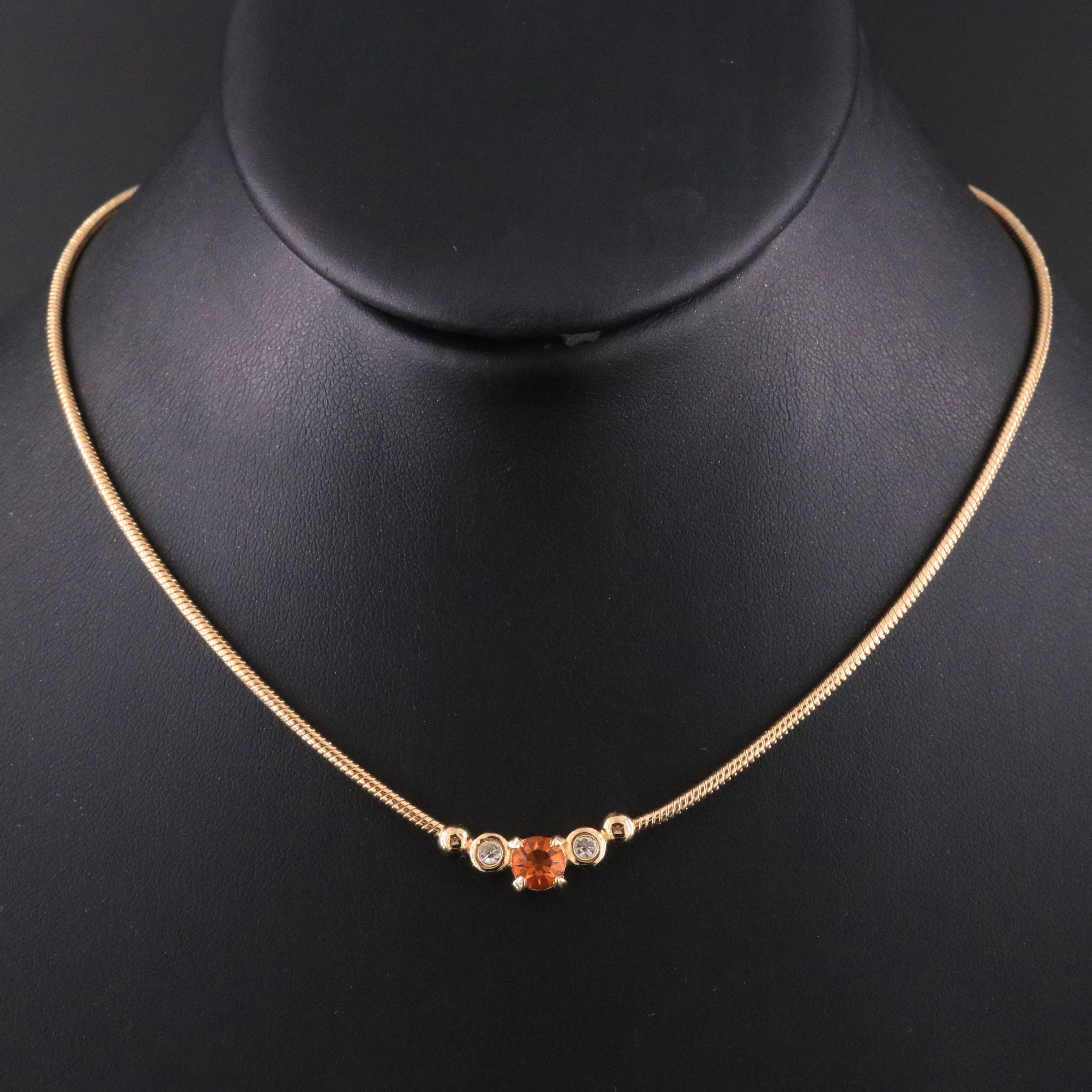 Christian Dior Crystal Snake Chain Necklace